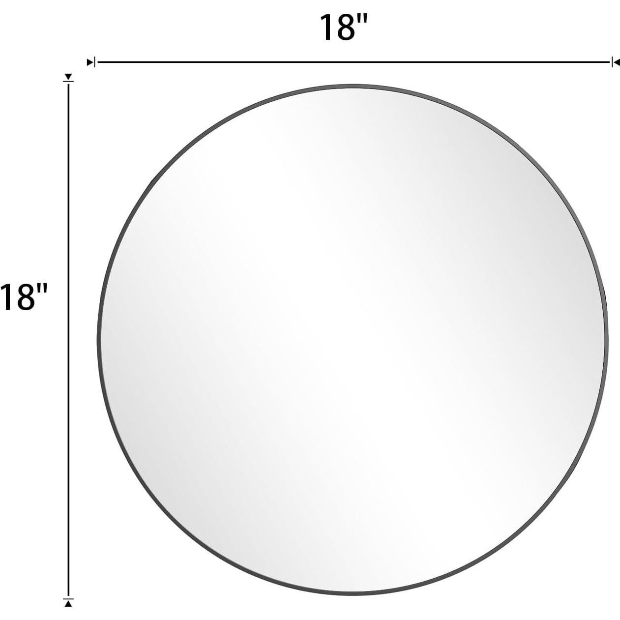 Espejo Redondo 45.72 cm BEAUTYPEAK con Marco de Aluminio Negro