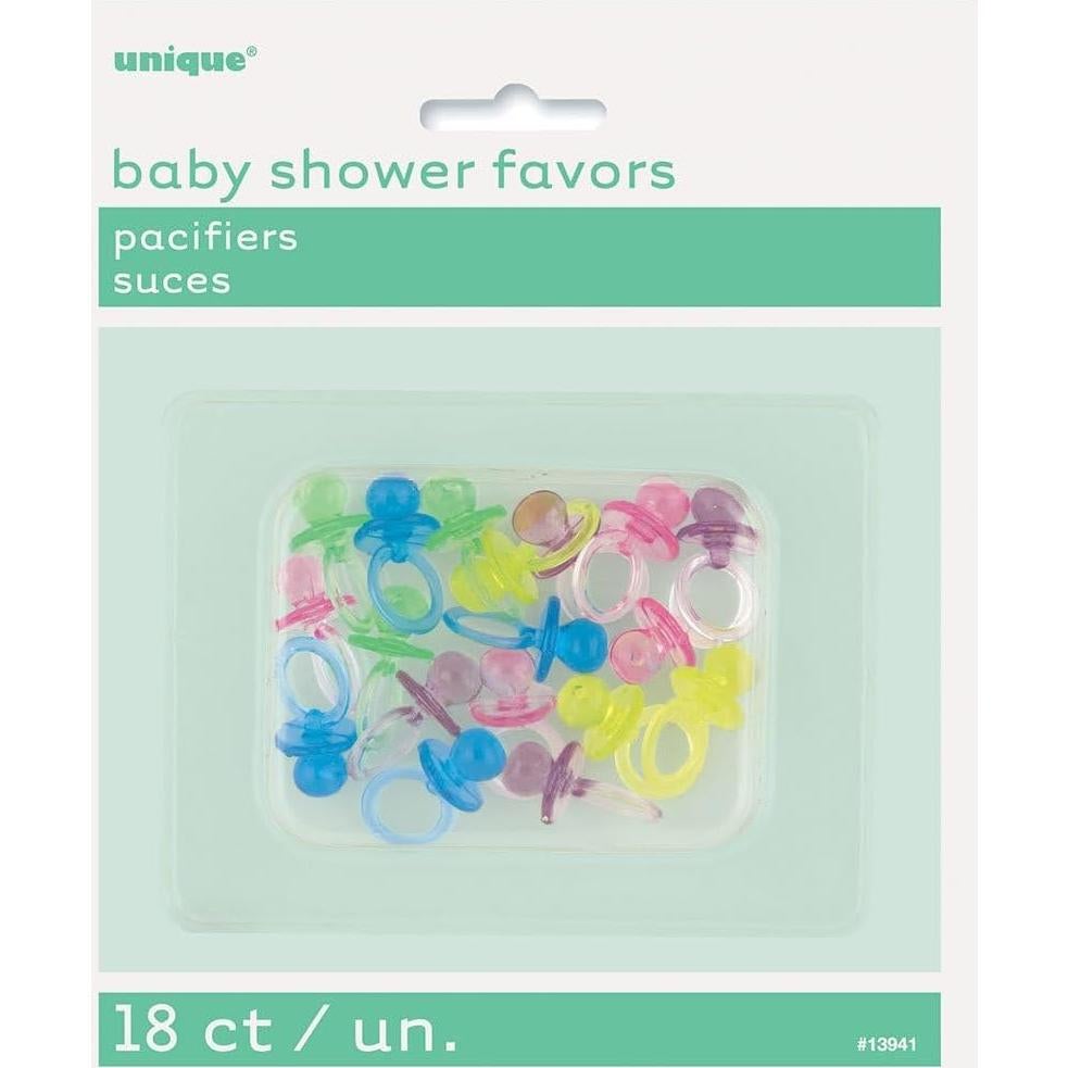 Mini Chupetes de Plástico Coloridos Unique 1" 18 Piezas