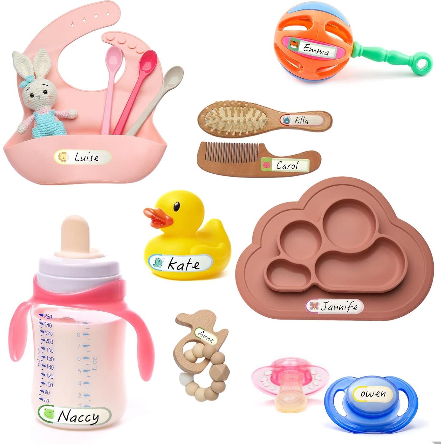 64 Etiquetas de Nombre Impermeables Giliger para Niños