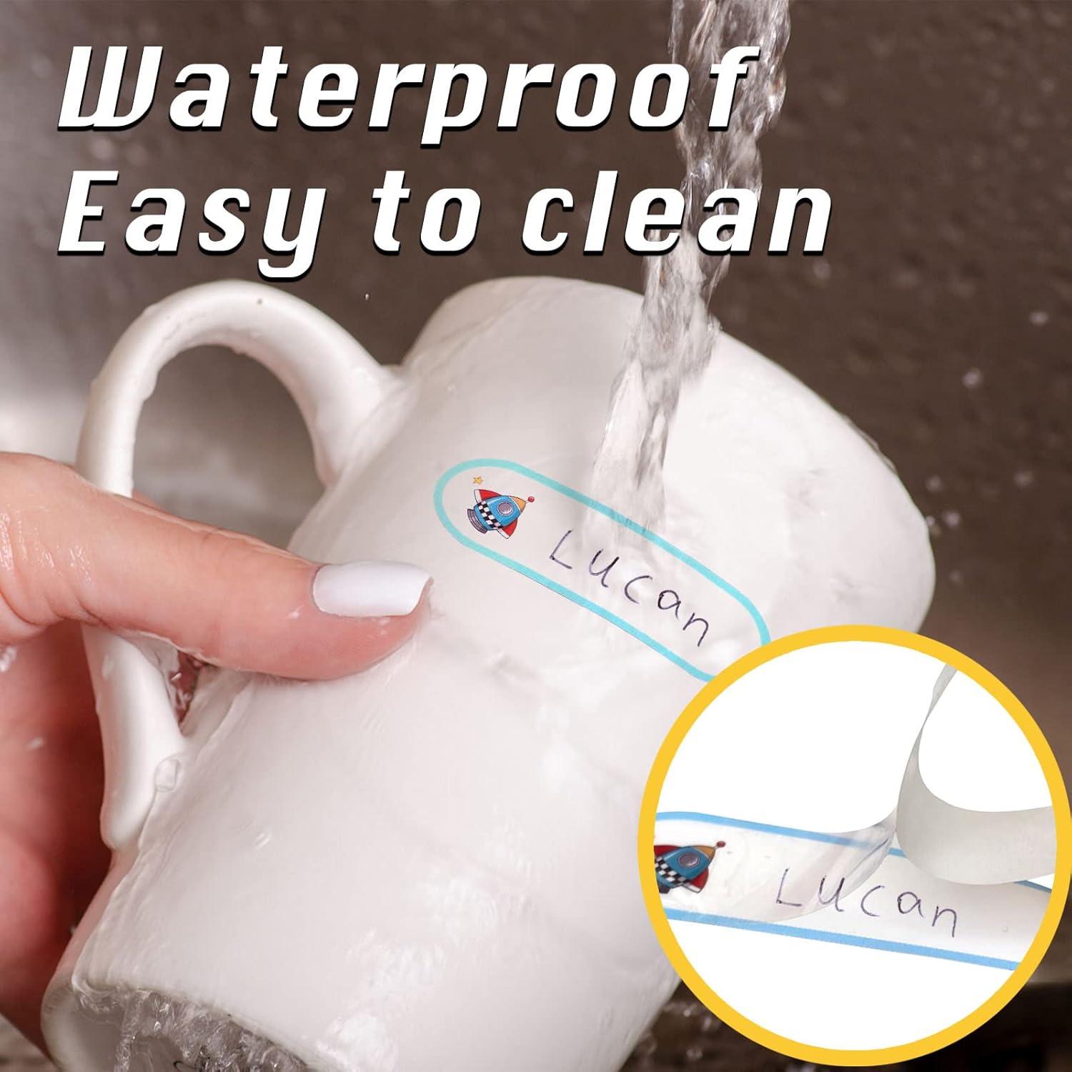 64 Etiquetas de Nombre Impermeables Giliger para Niños