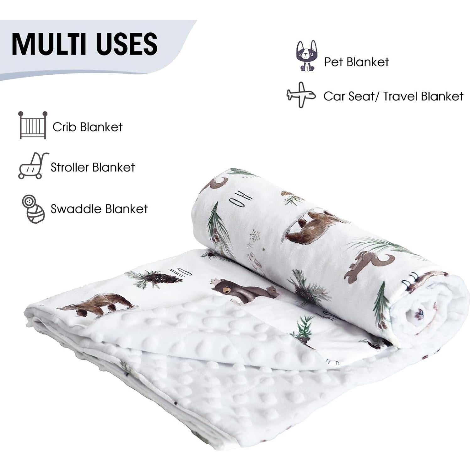 Manta de Bebé Minky David's Kids 76x102 cm Animales Suave