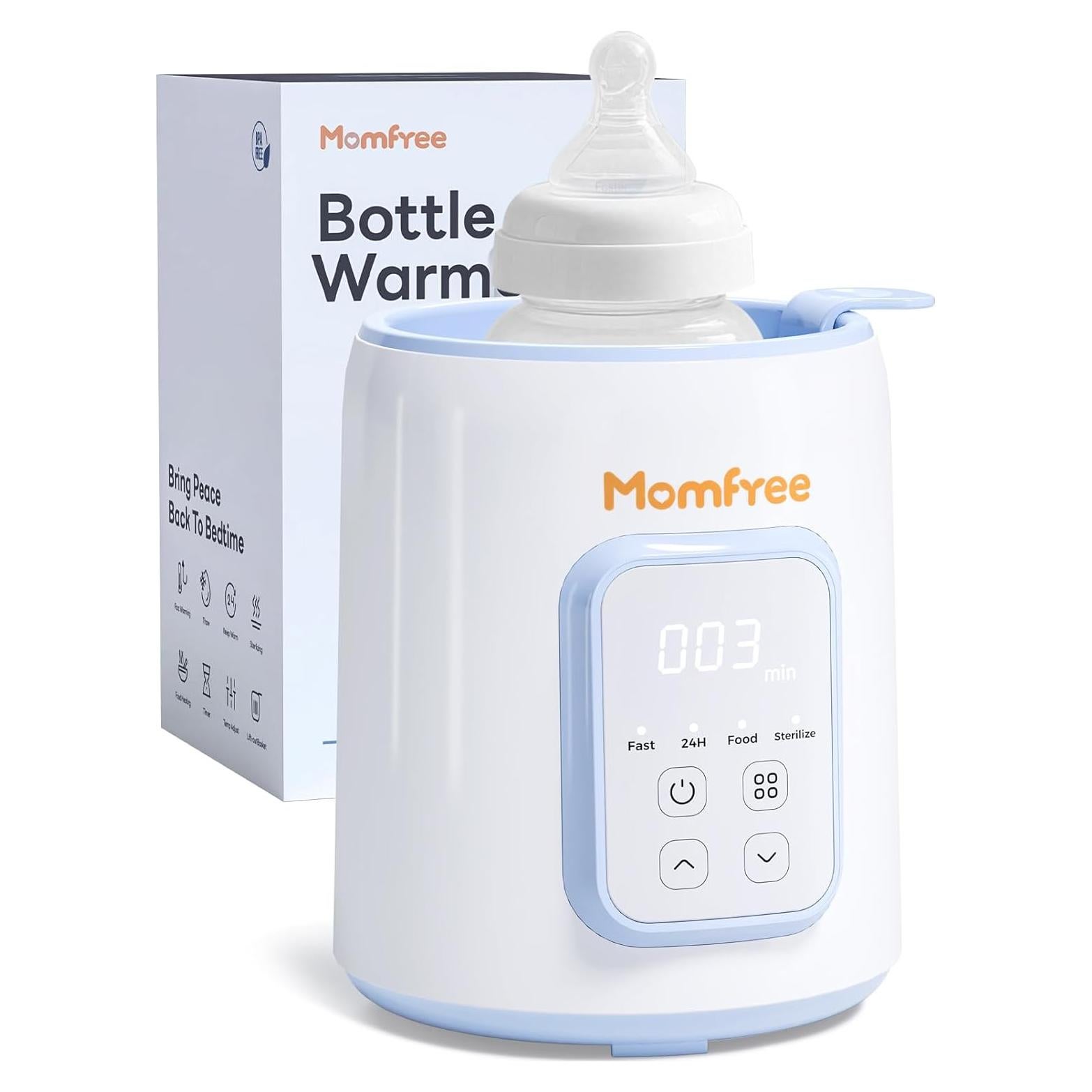 Calentador de Biberones 8 en 1 Momfree Azul - Rápido y Multifuncional