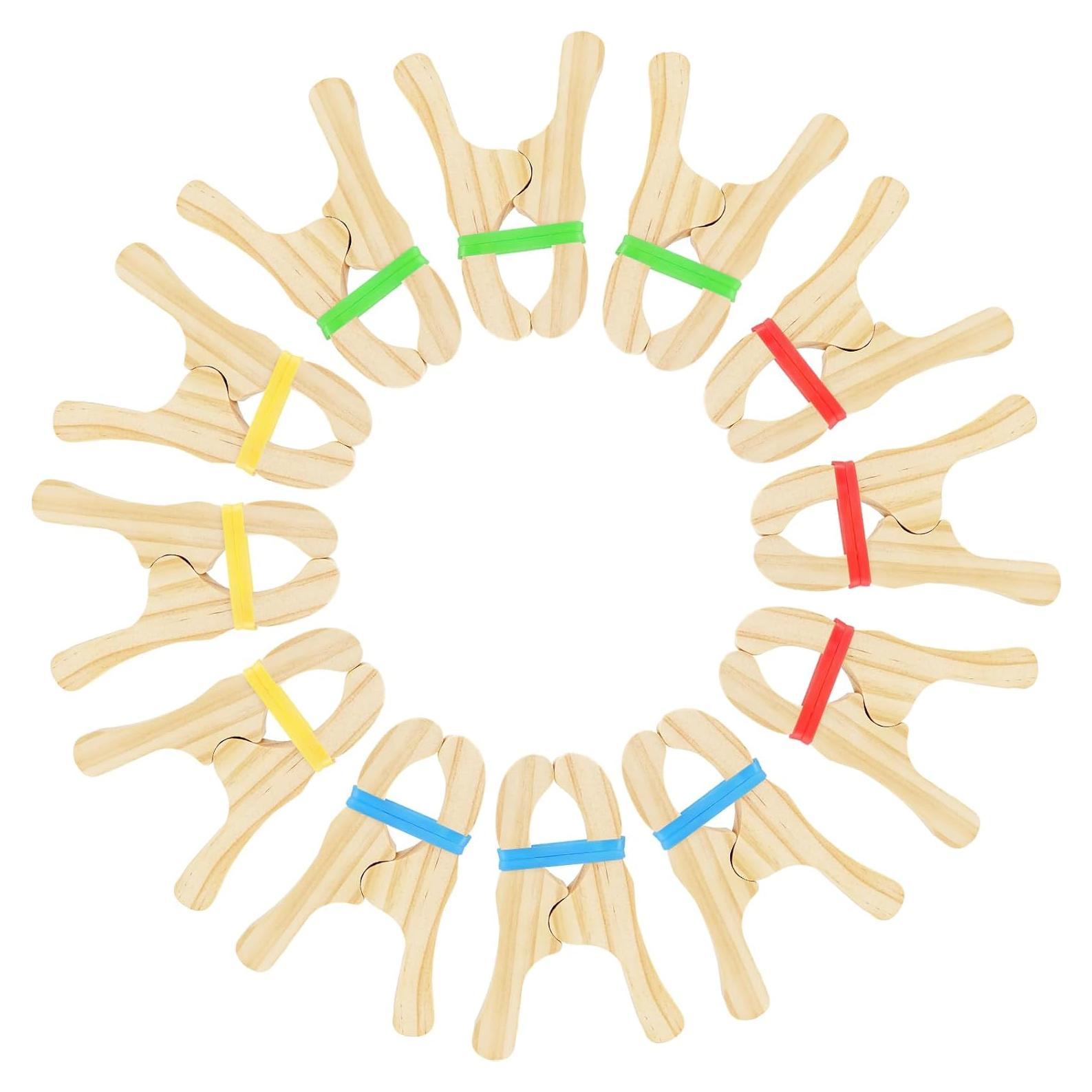 Juego de Clips de Madera HSLCGF 12 Pcs Multicolor para Niños