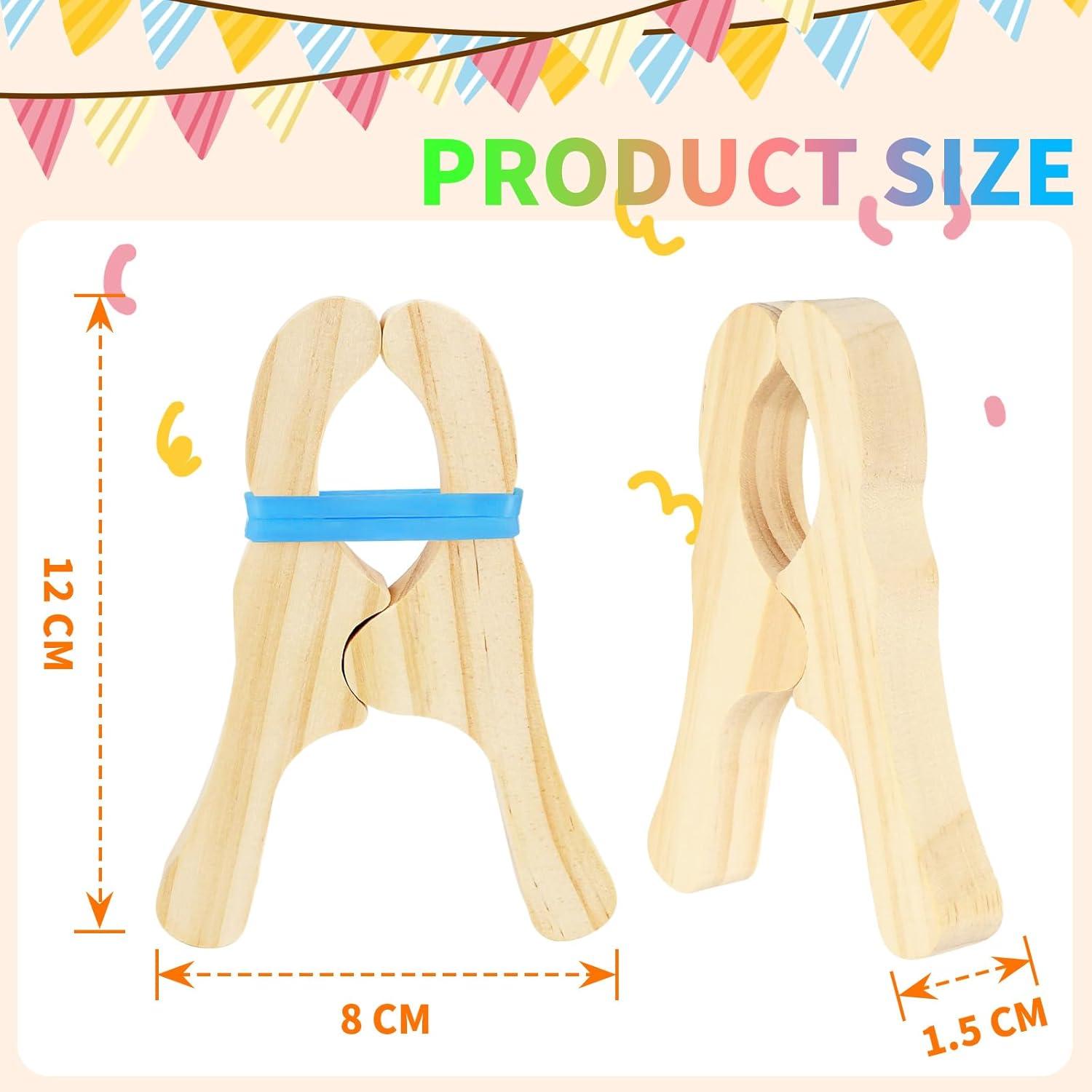 Juego de Clips de Madera HSLCGF 12 Pcs Multicolor para Niños