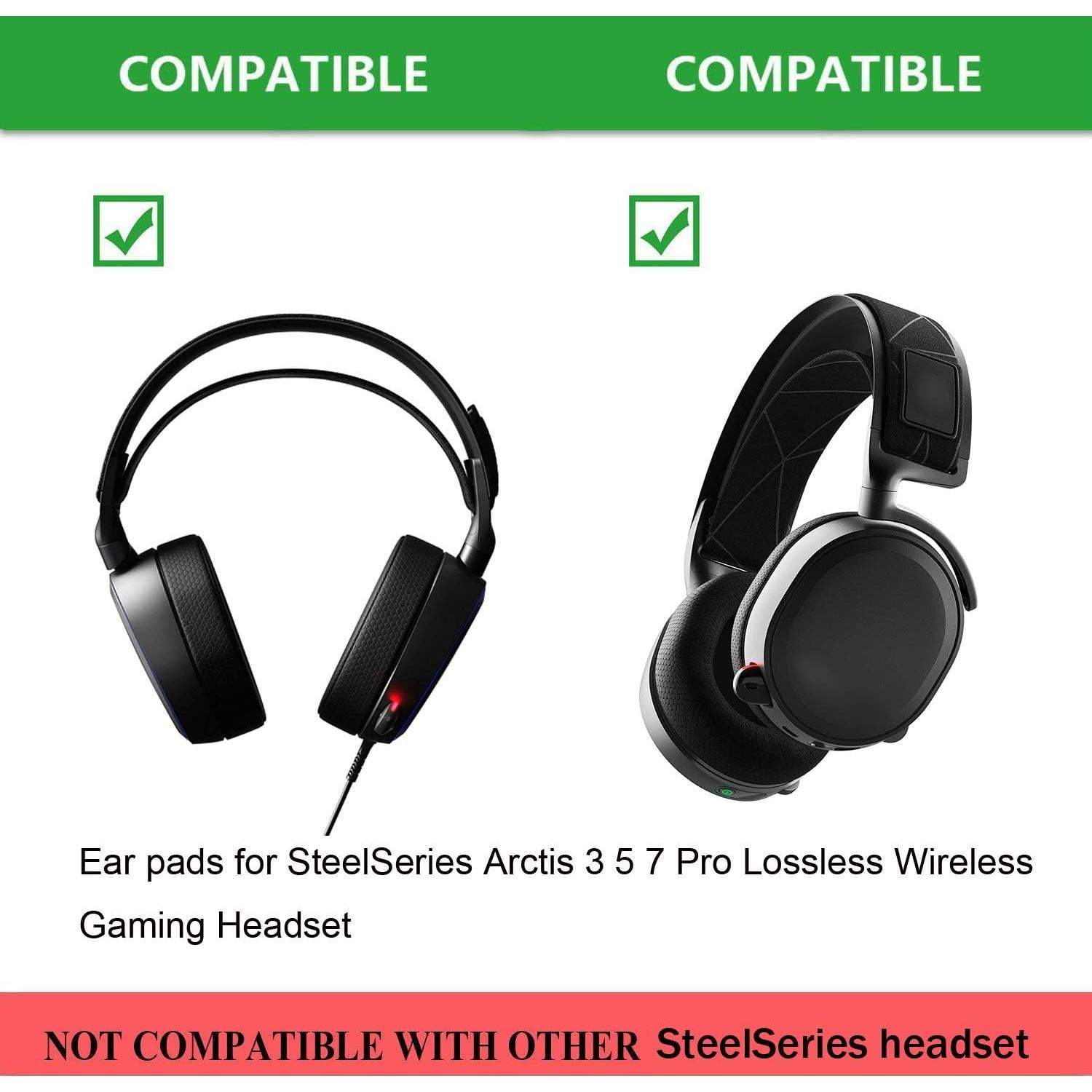 Almohadillas de Reemplazo Defean para SteelSeries Arctis 1/3/5/7/9 - Negro