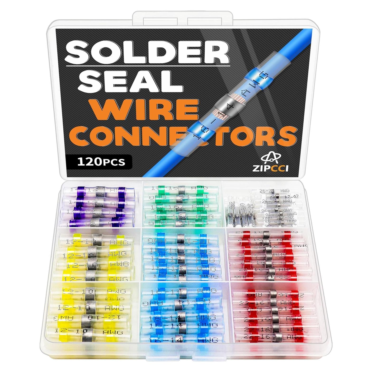 Kit de 120 Conectores de Cable Termorretráctiles ZIPCCI