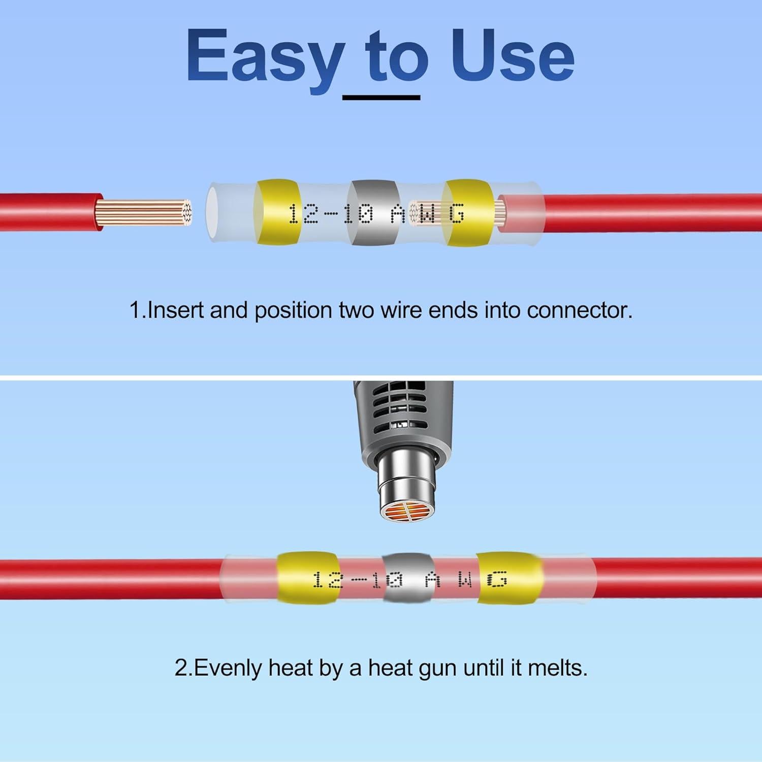 Kit de 120 Conectores de Cable Termorretráctiles ZIPCCI