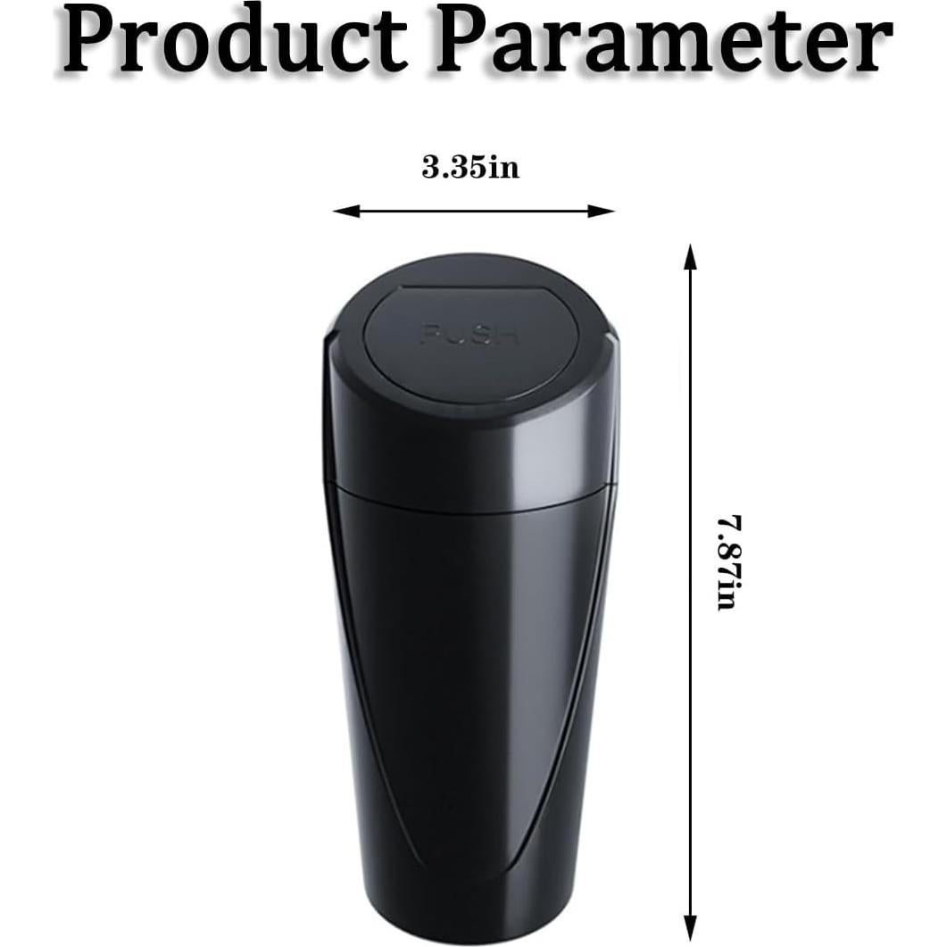 Basurero de Auto Zpana con Tapa y 30 Bolsas - 1.2L Negro