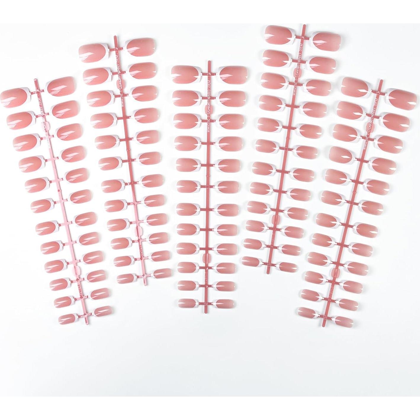 Kit de Uñas Acrílicas Falsas IKISKT 120 Piezas Rosa Francés