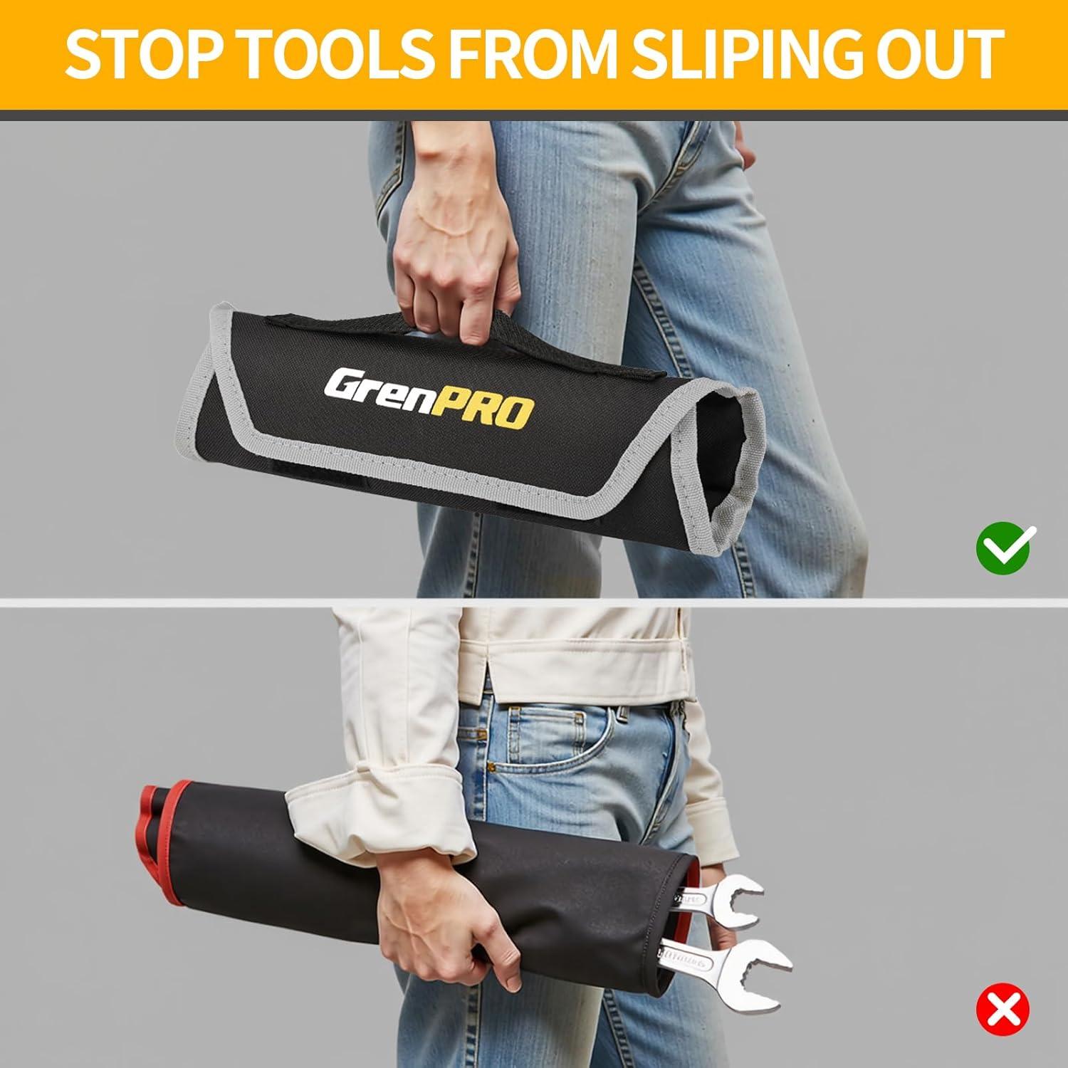 Juego de Llaves de Carraca GRENPRO 9 Piezas SAE con Medidor