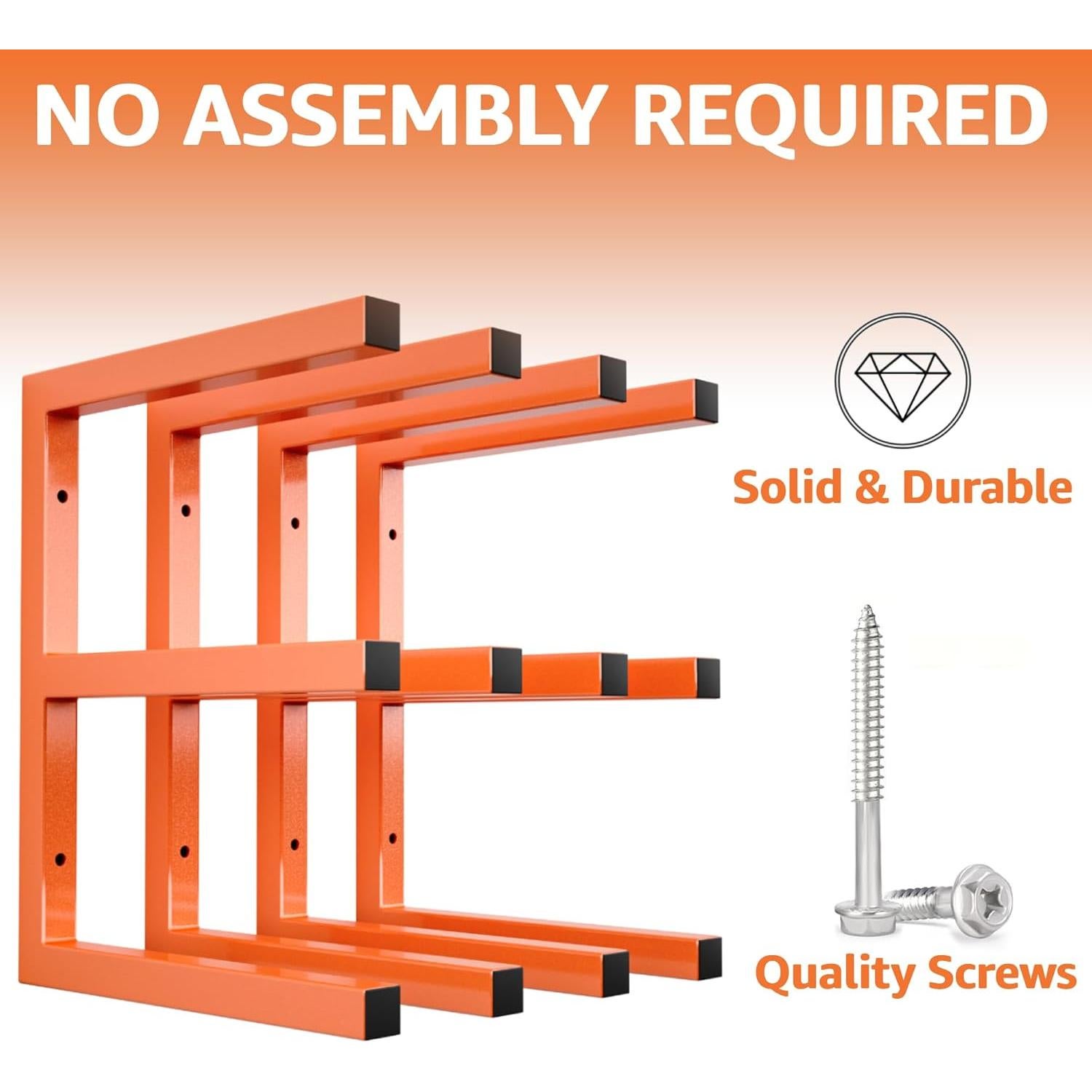 Estante de Madera YYR Montado en Pared 6 Niveles Naranja 544 kg