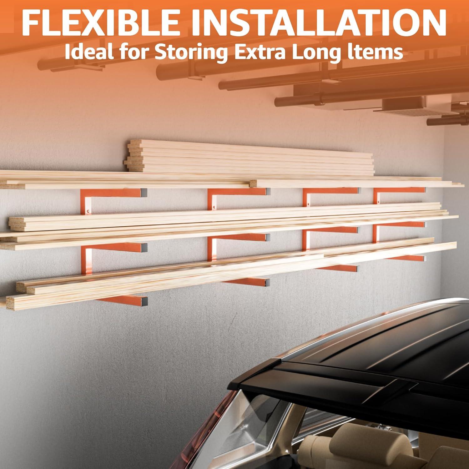 Estante de Madera YYR Montado en Pared 6 Niveles Naranja 544 kg