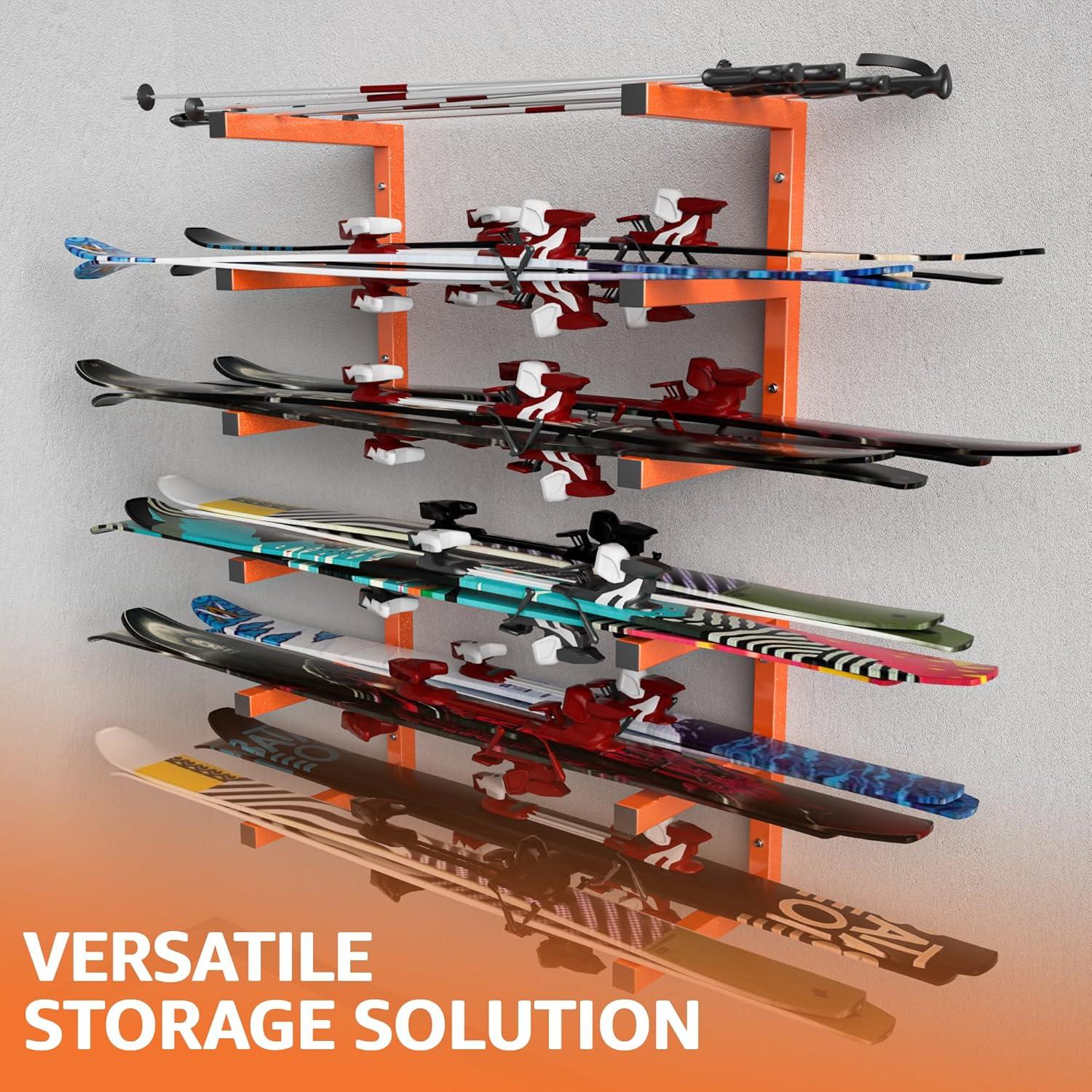 Estante de Madera YYR Montado en Pared 6 Niveles Naranja 544 kg