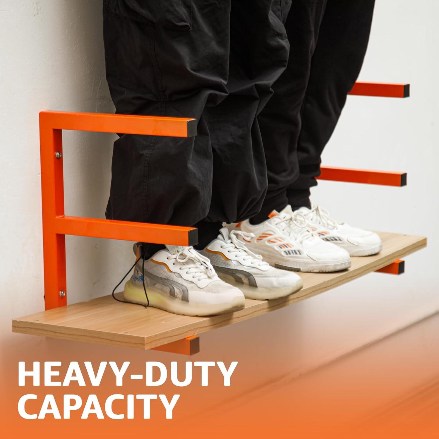 Estante de Madera YYR Montado en Pared 6 Niveles Naranja 544 kg