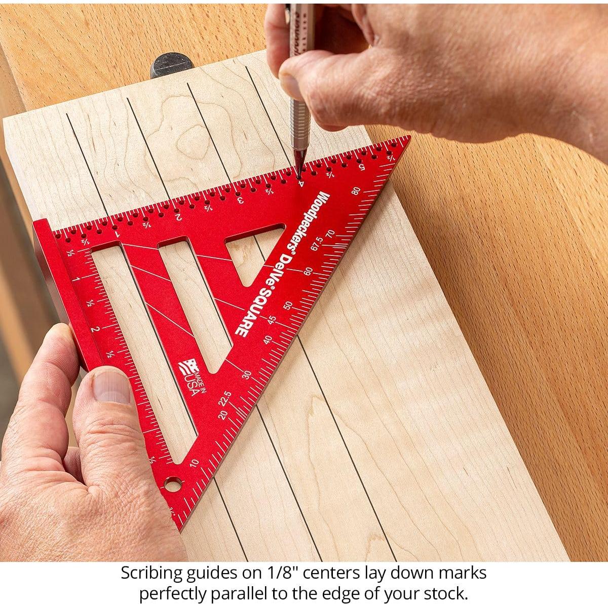 Escuadra DelVe Woodpeckers 3.5" (8.89 cm) Aluminio 10 en 1