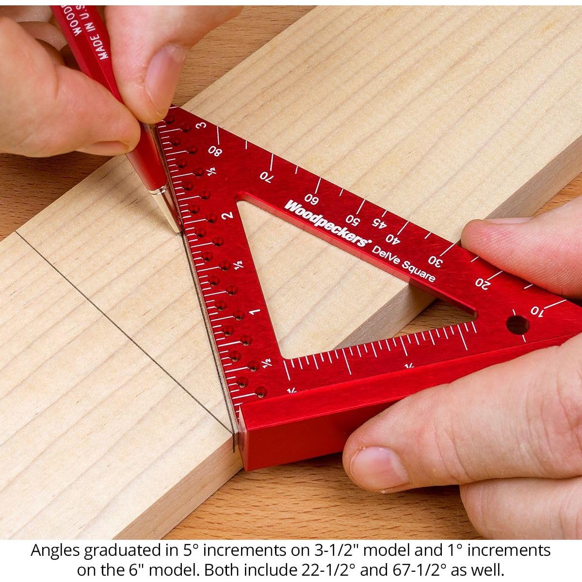 Escuadra DelVe Woodpeckers 3.5" (8.89 cm) Aluminio 10 en 1