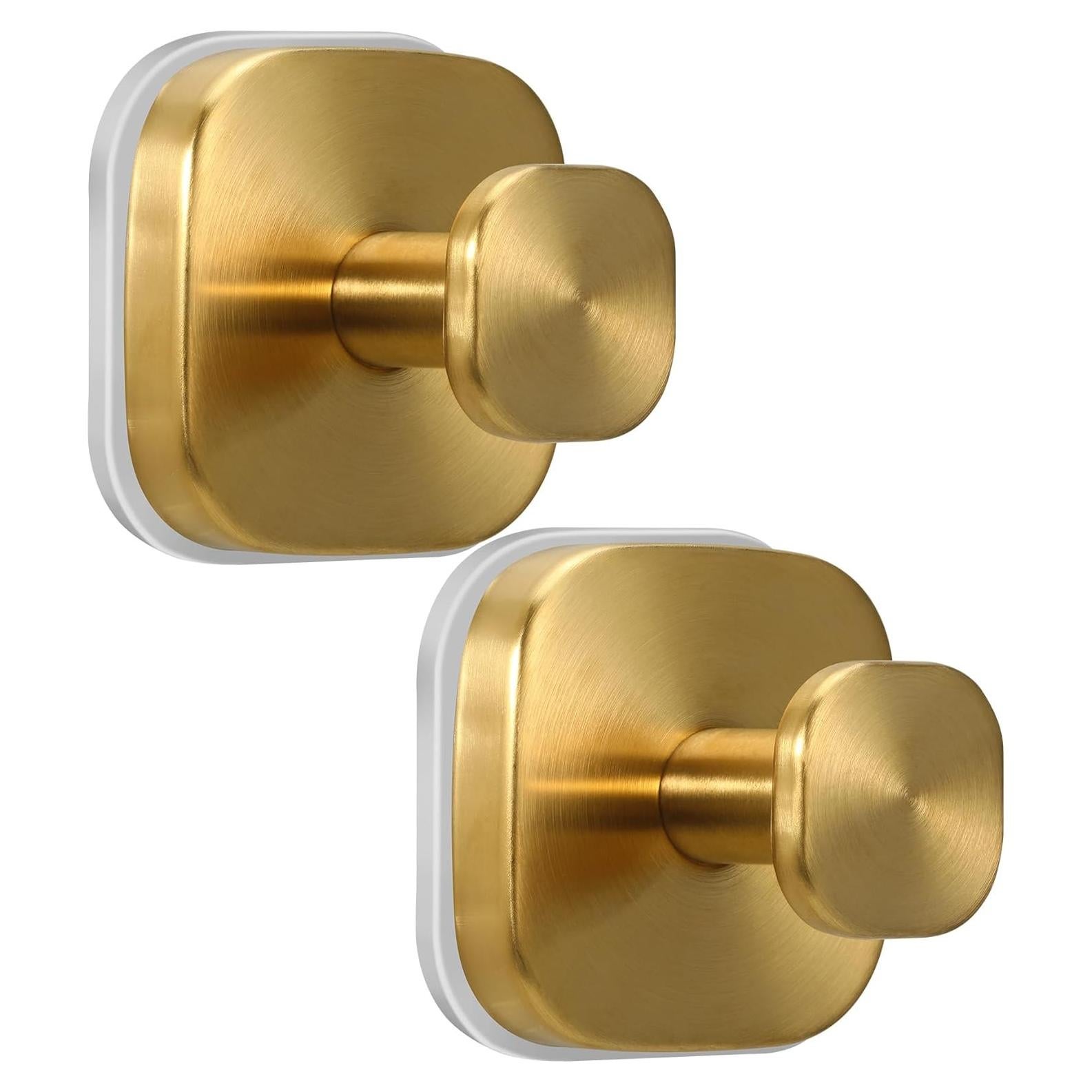 Ganchos de Ventosa Warlve para Ducha - Oro Cepillado, 2 Piezas