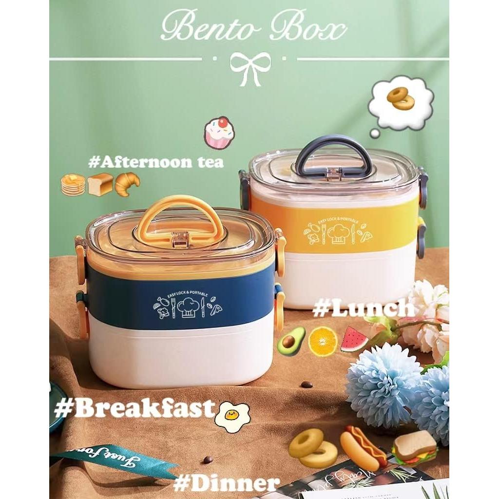 Caja Bento Kawaii 1.2L Paidideng con Utensilios y Bolsa Azul