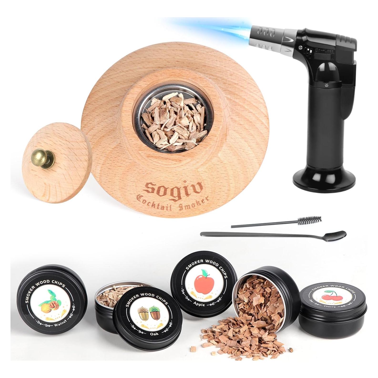 Kit de Ahumador de Cócteles Sogiv con Antorcha y 4 Sabores