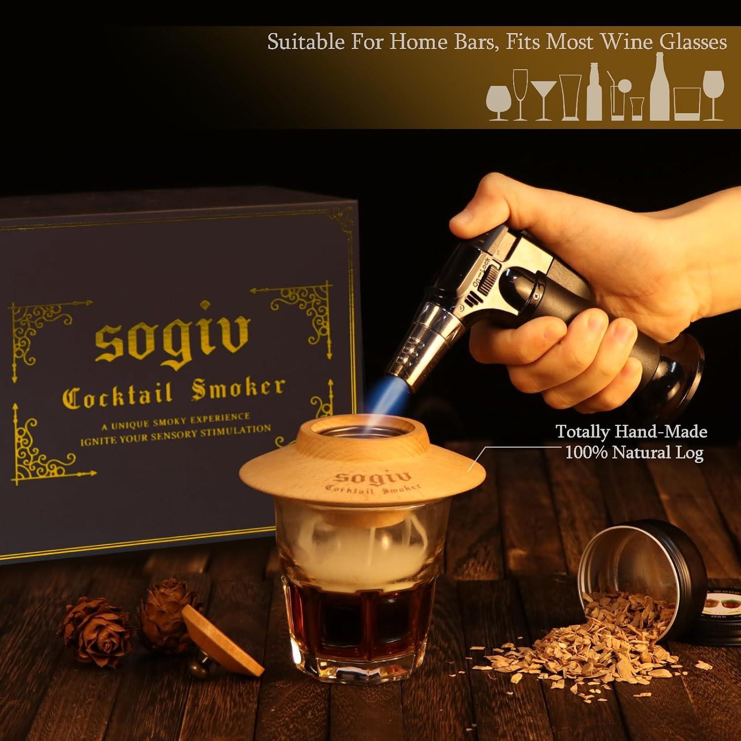 Kit de Ahumador de Cócteles Sogiv con Antorcha y 4 Sabores