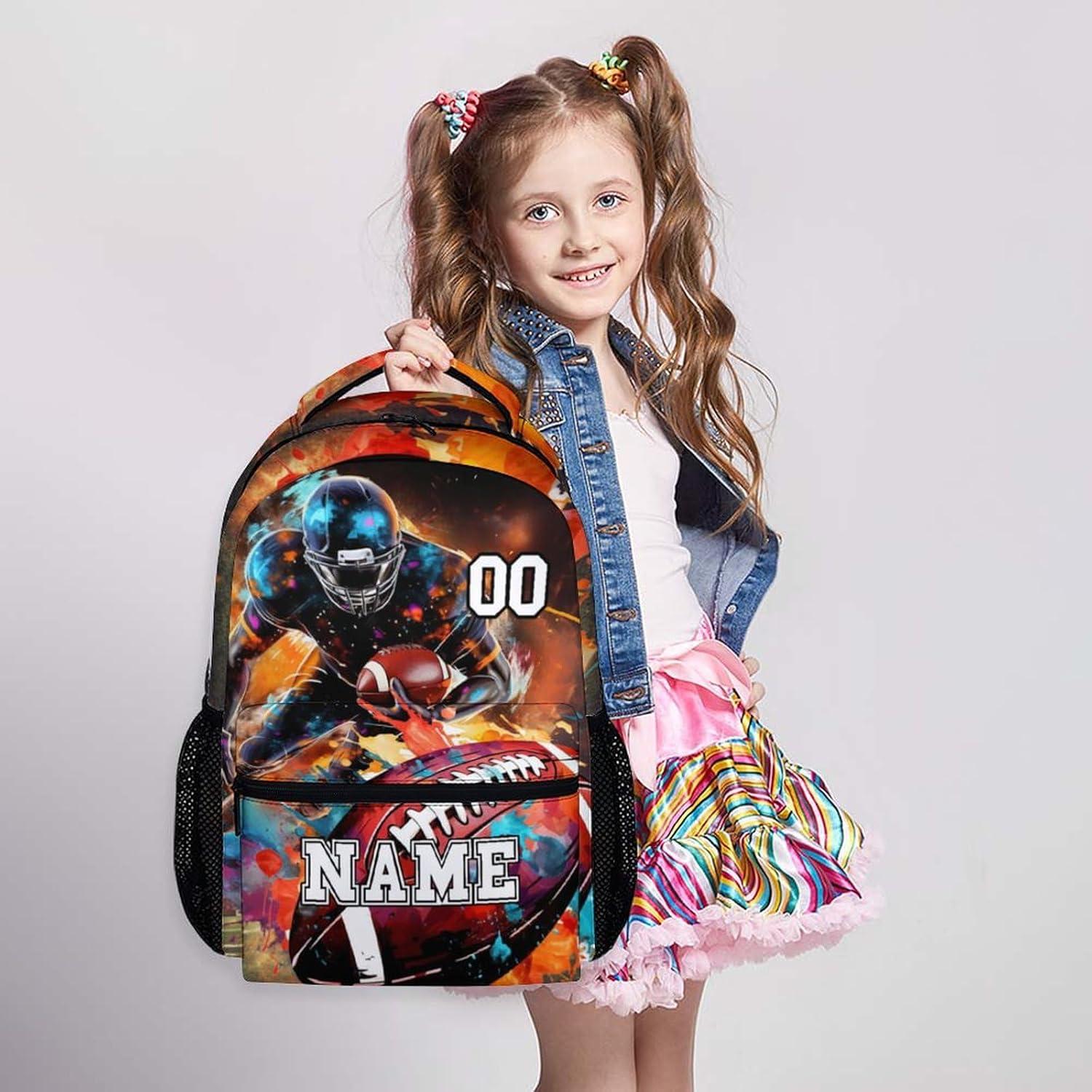 Mochila Escolar Personalizada Fútbol Homexzdiy 17 Pulgadas
