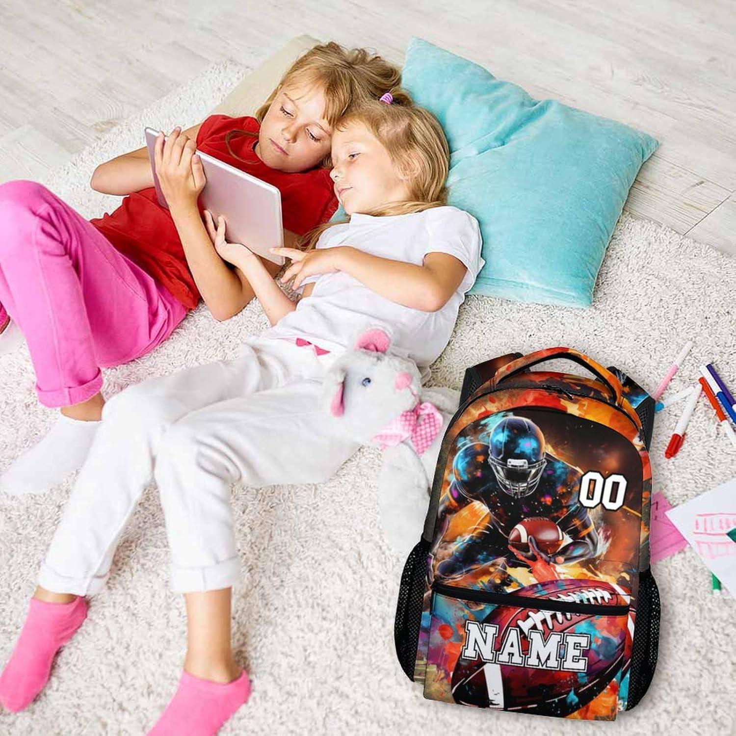 Mochila Escolar Personalizada Fútbol Homexzdiy 17 Pulgadas