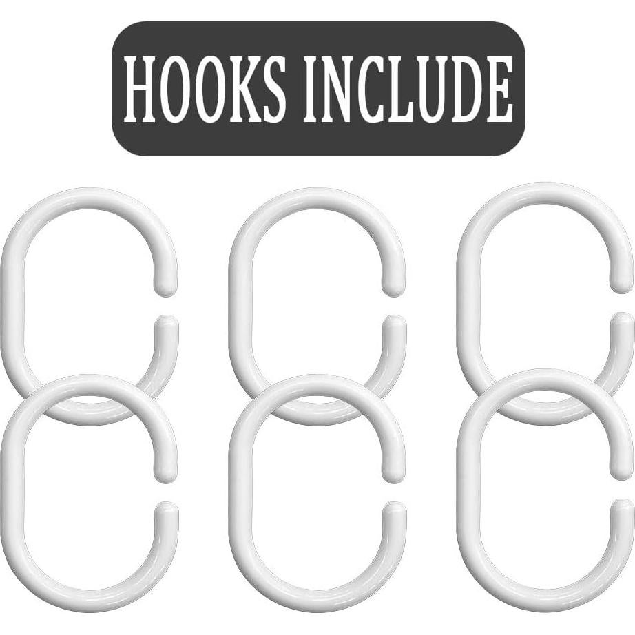 Cortina de Ducha MERCHR 91x183 cm Rústica con Ganchos