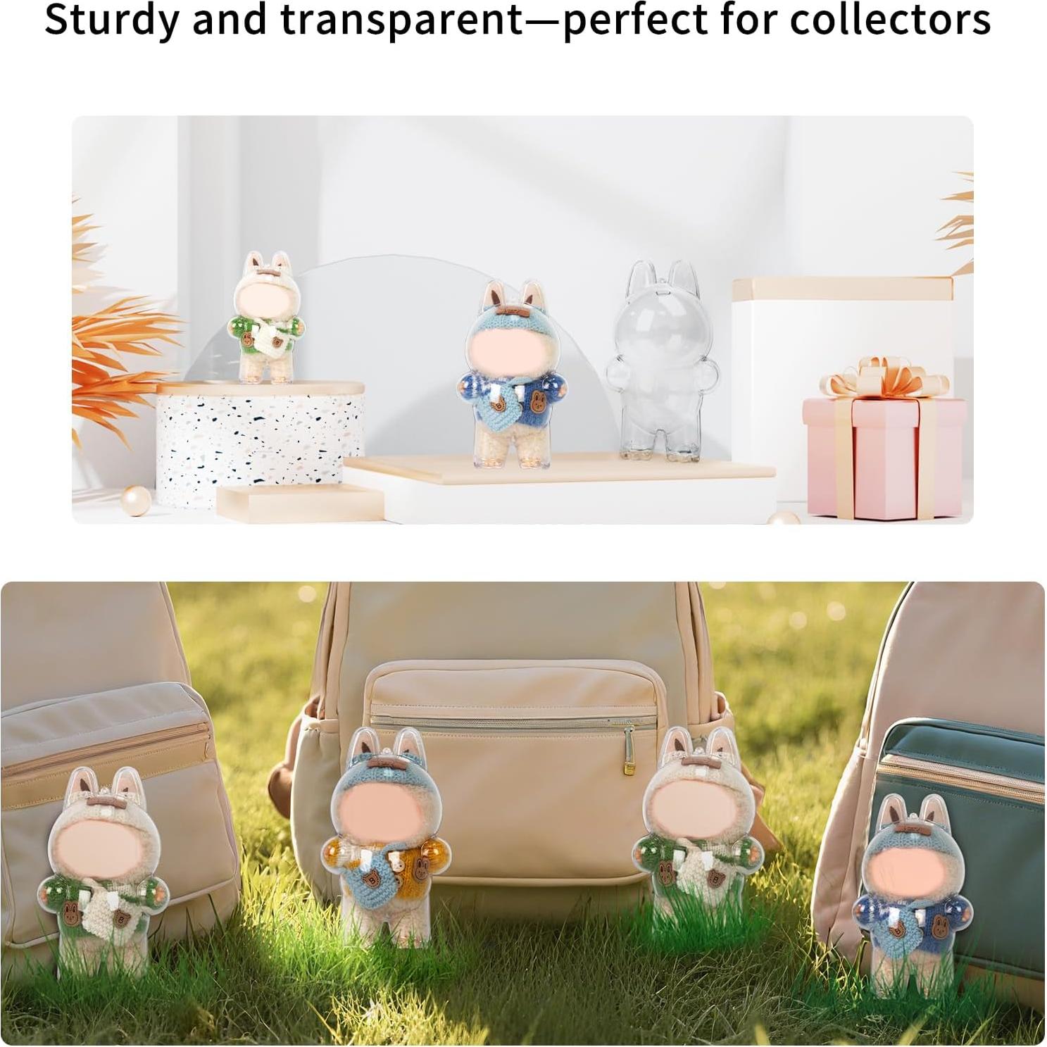 Caja de Exhibición Protectora LABUBU Acrílico Transparente 17 cm