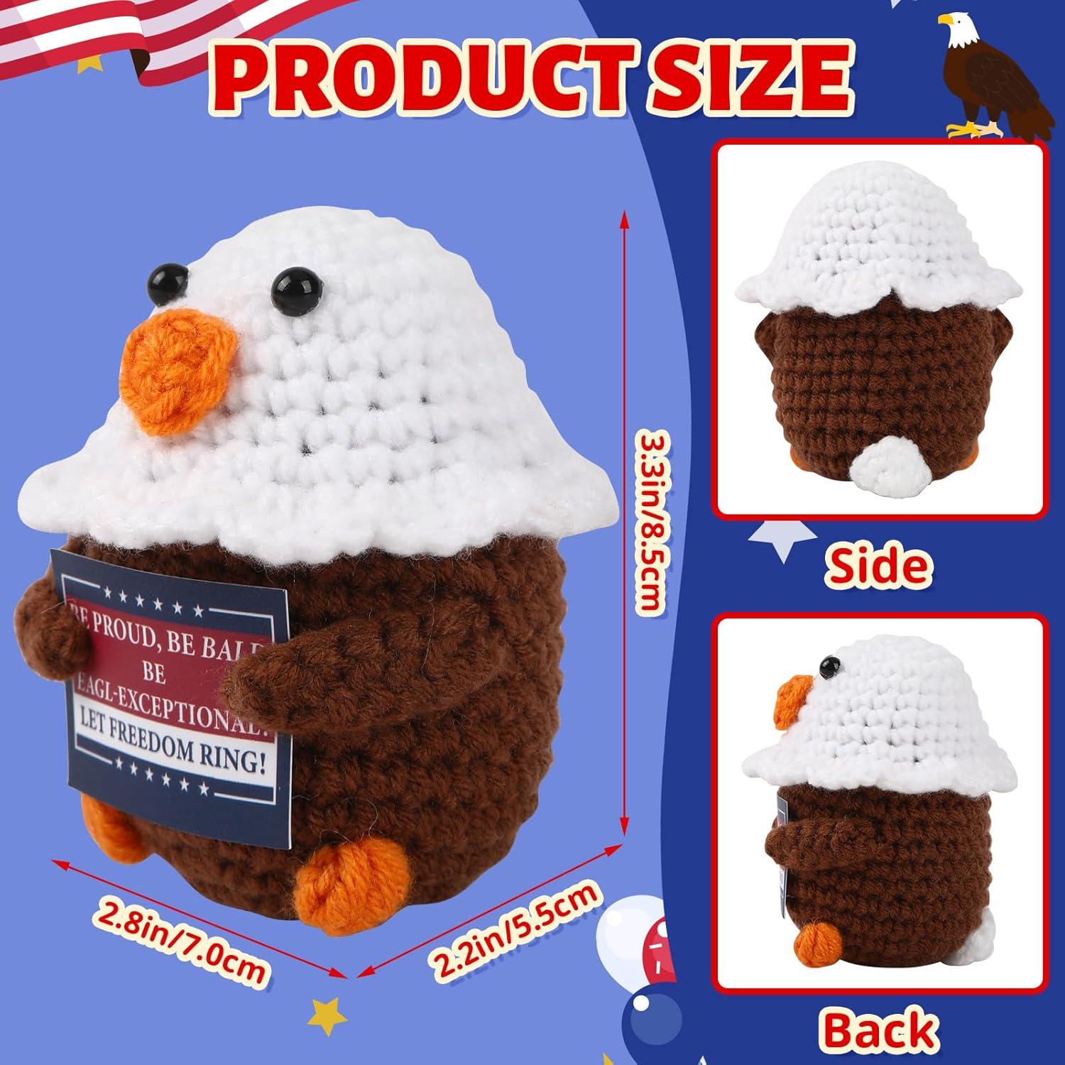 Águila Calva de Ganchillo JULEASEL Decoración Patriótica 4 de Julio