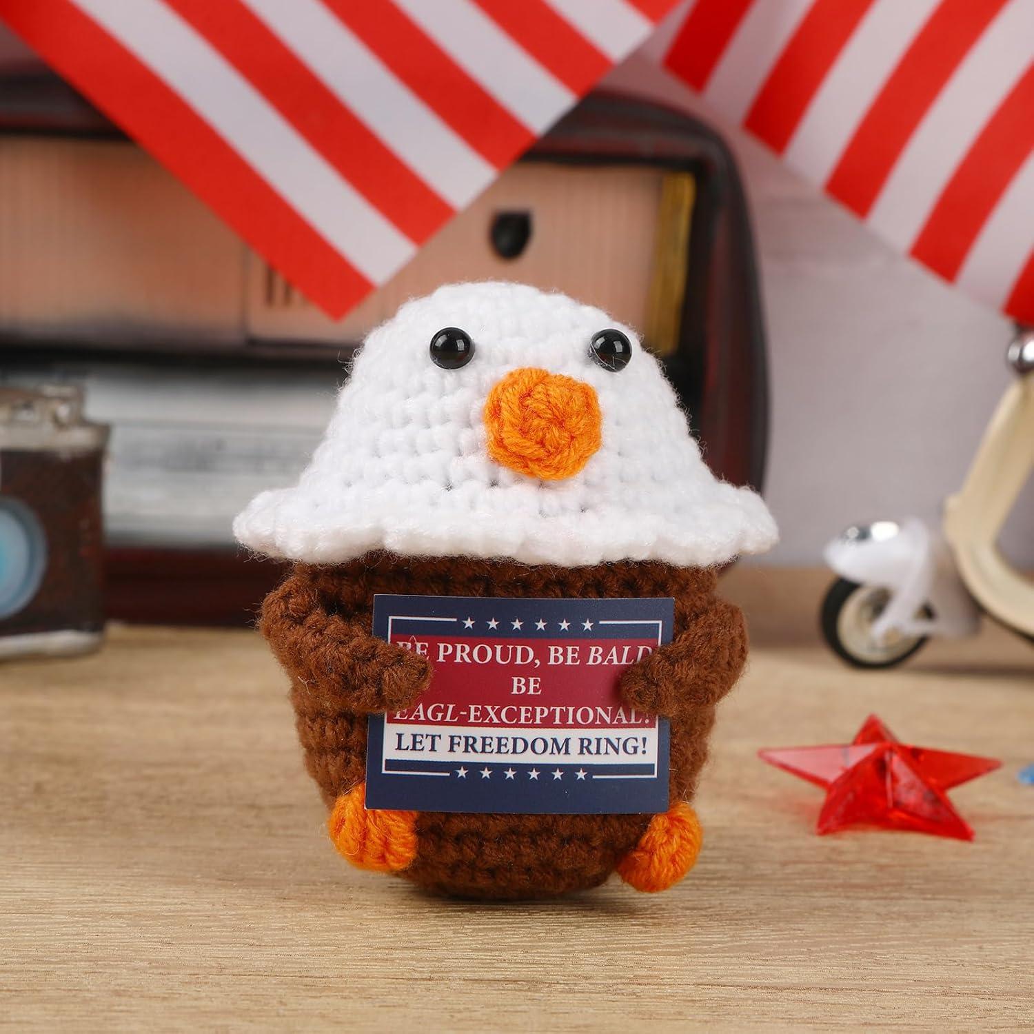 Águila Calva de Ganchillo JULEASEL Decoración Patriótica 4 de Julio