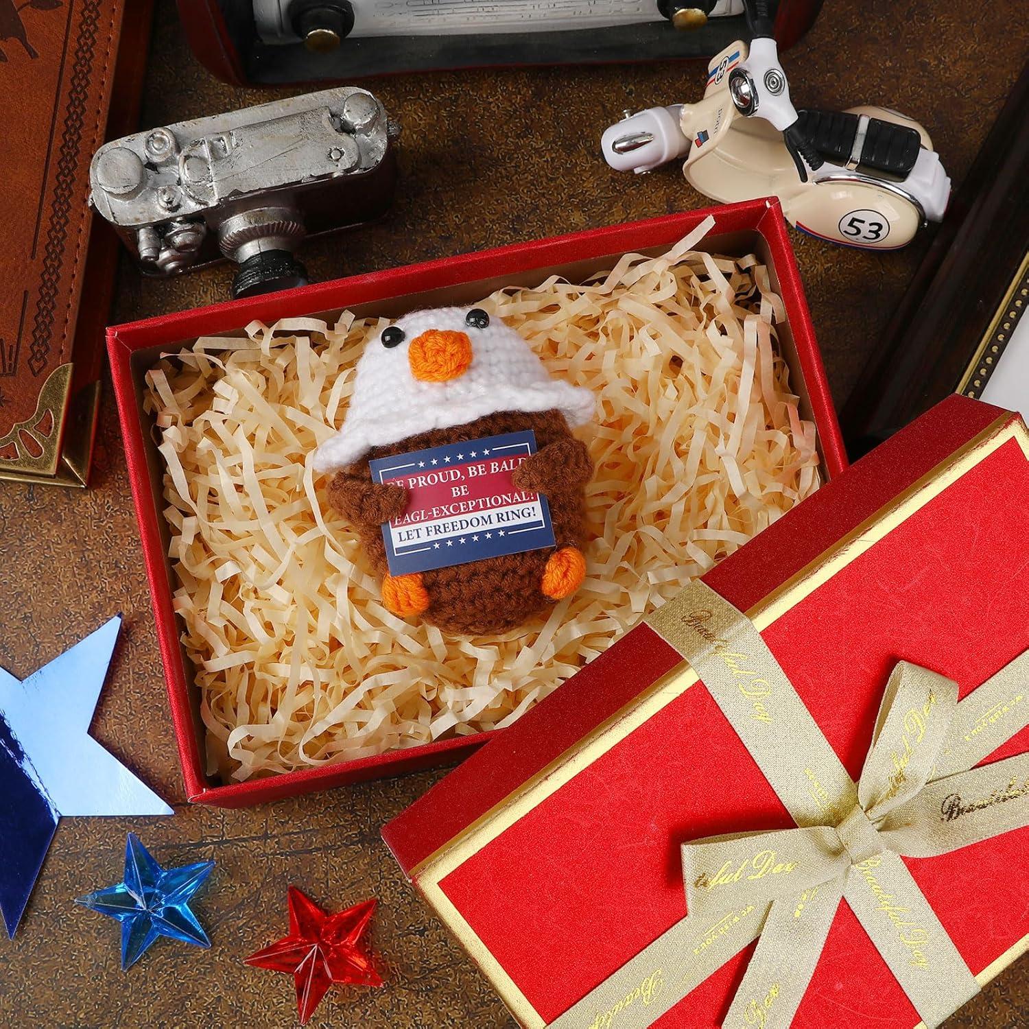 Águila Calva de Ganchillo JULEASEL Decoración Patriótica 4 de Julio