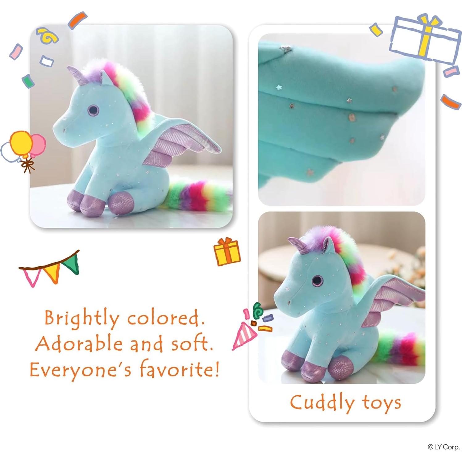 Juguete de Peluche Unicornio Azul Best Ramona 26x29x25cm