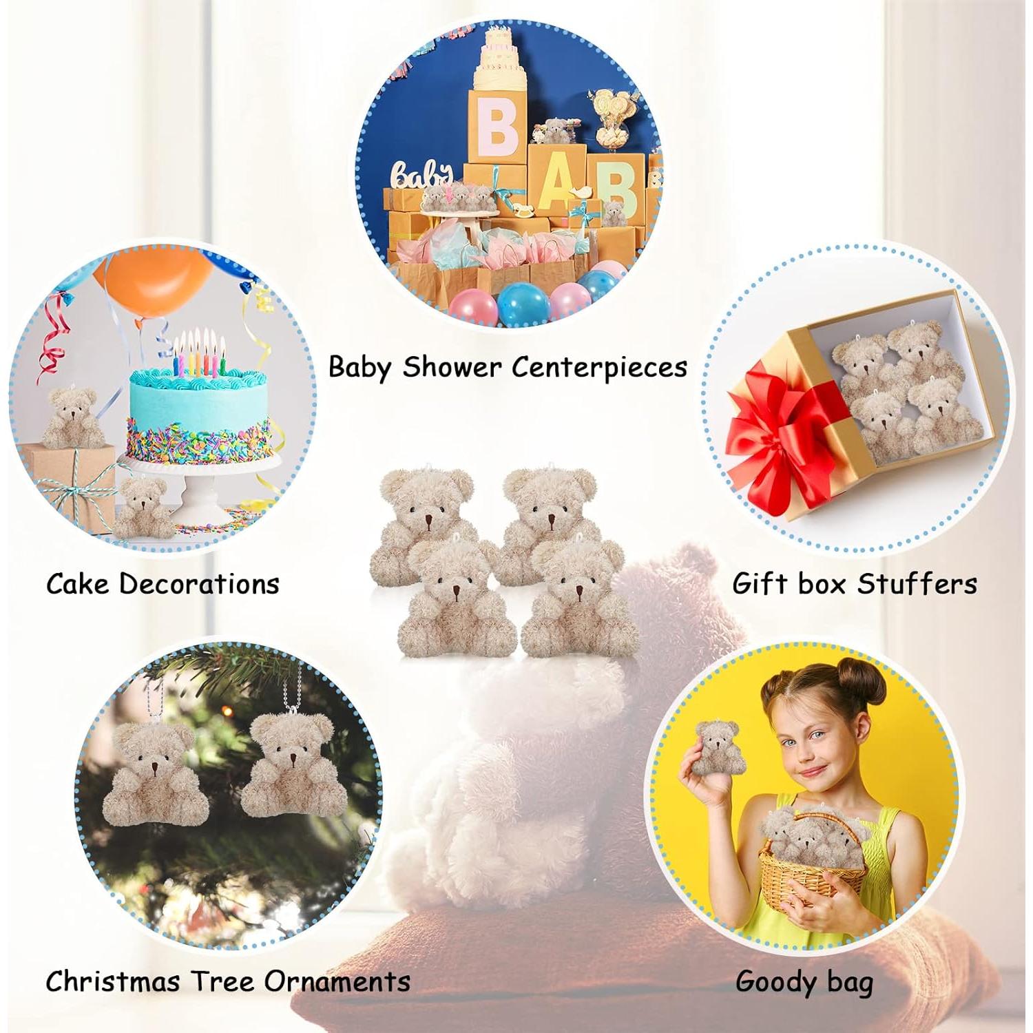 Threan 8 Mini Ositos de Peluche Suaves 10 cm para Regalo