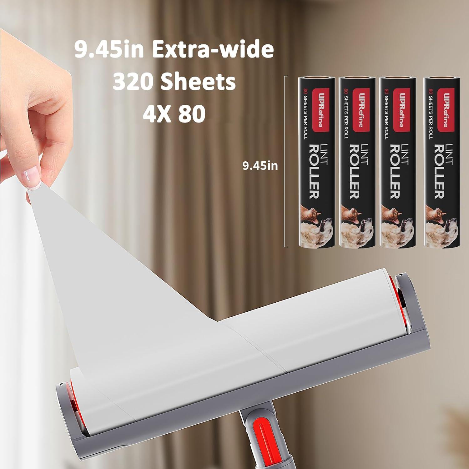 Recarga Rodillo Pelusa UPRefine 4x320 Hojas Extra Pegajoso