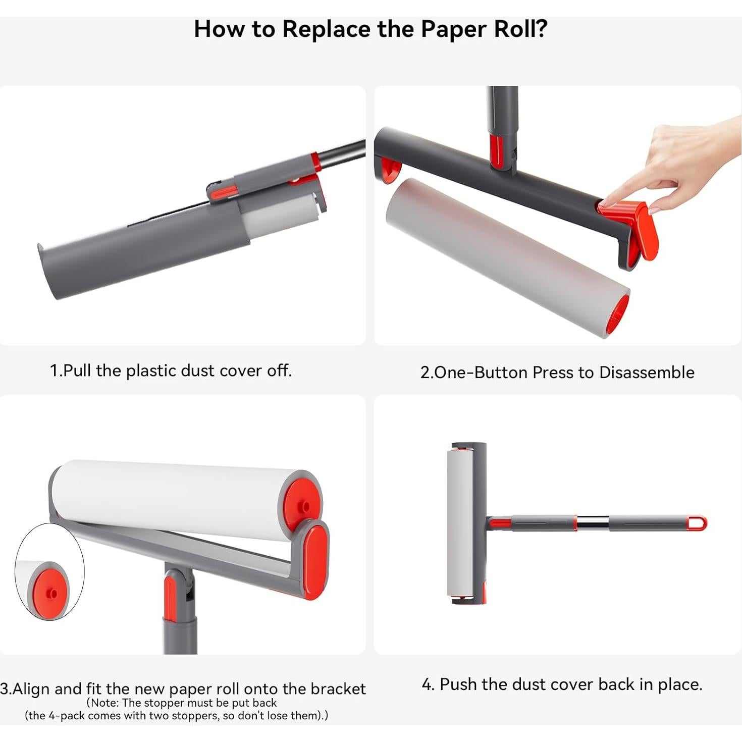 Recarga Rodillo Pelusa UPRefine 4x320 Hojas Extra Pegajoso