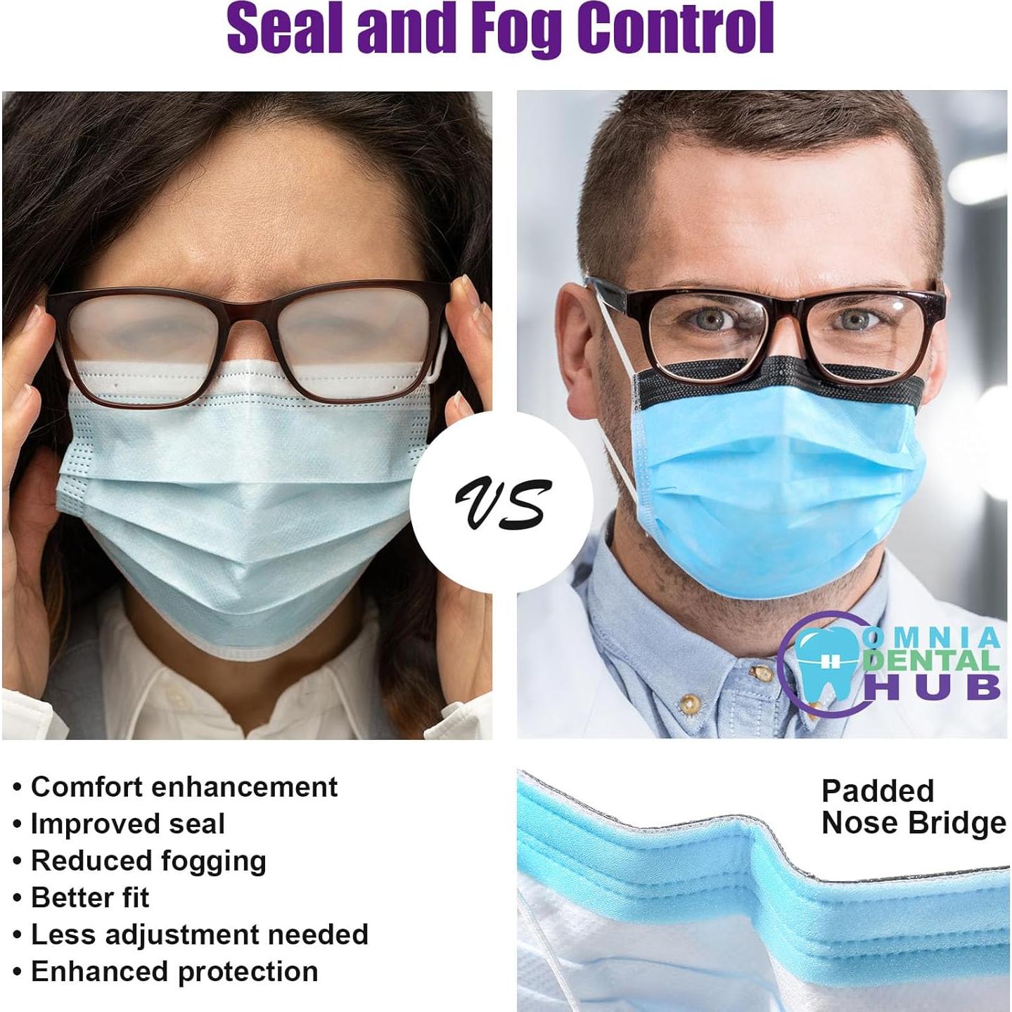 Mascarillas Antivaho 50PCs Omnia One Tigris 3 Capas Azul