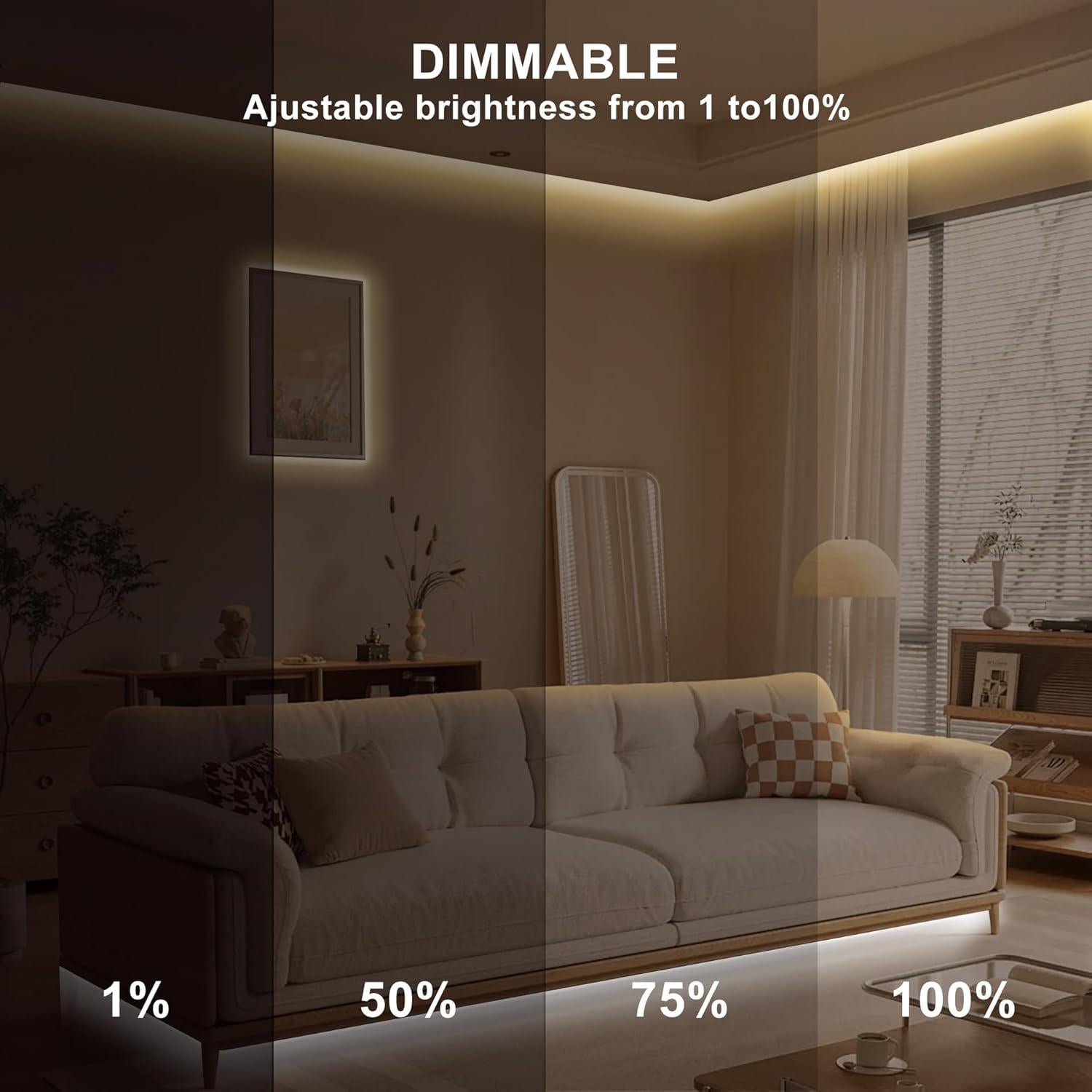 Tira de Luz LED COB Inteligente Olaholii 2.00m Regulable 2700K-6500K