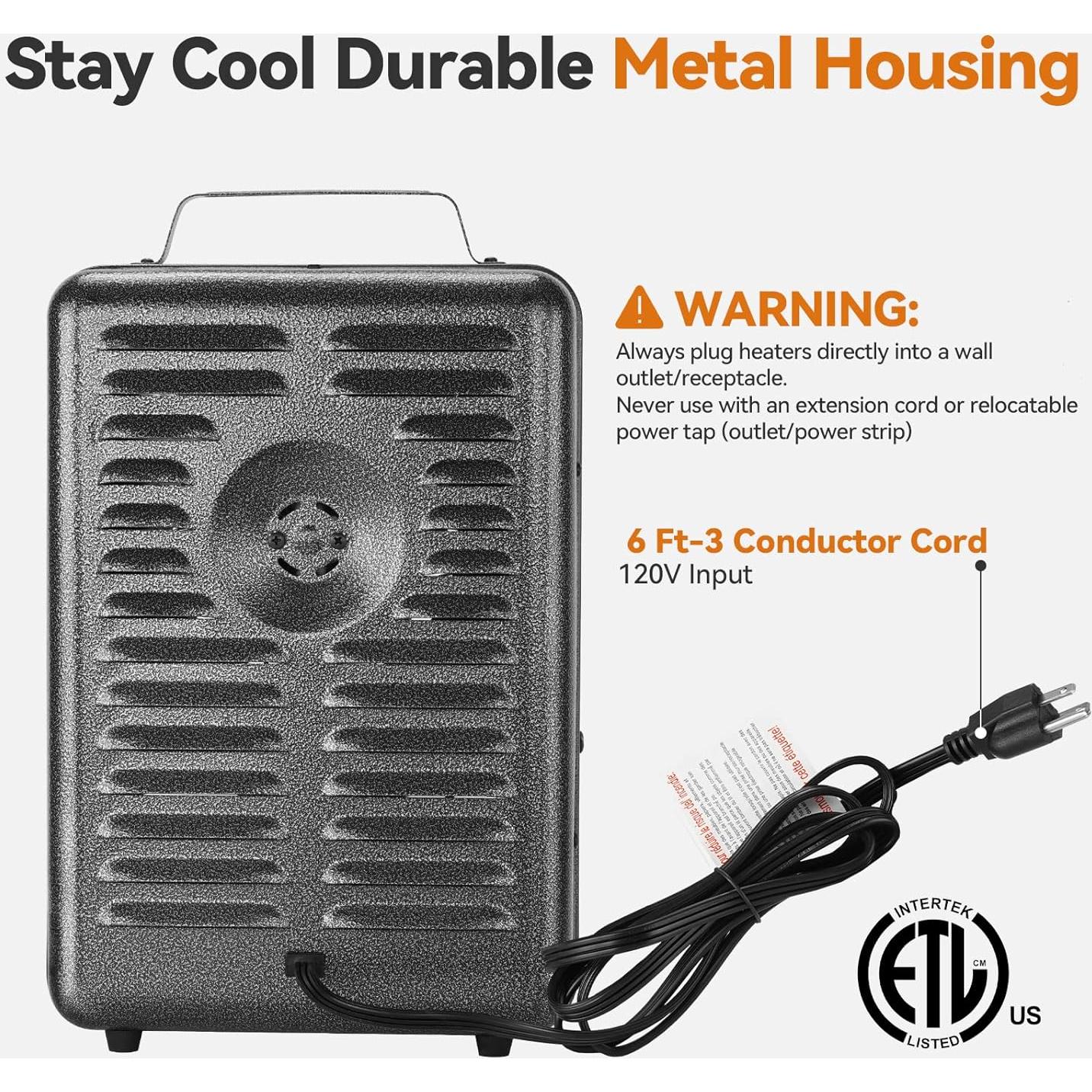 Calentador Eléctrico Portátil Shinic FW606-15CG 1500W Gris