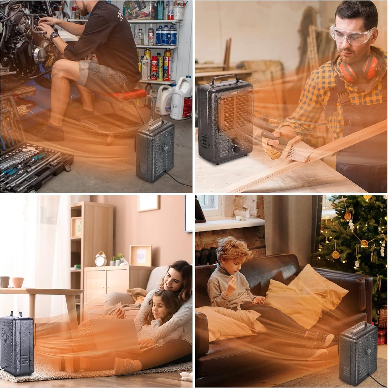 Calentador Eléctrico Portátil Shinic FW606-15CG 1500W Gris