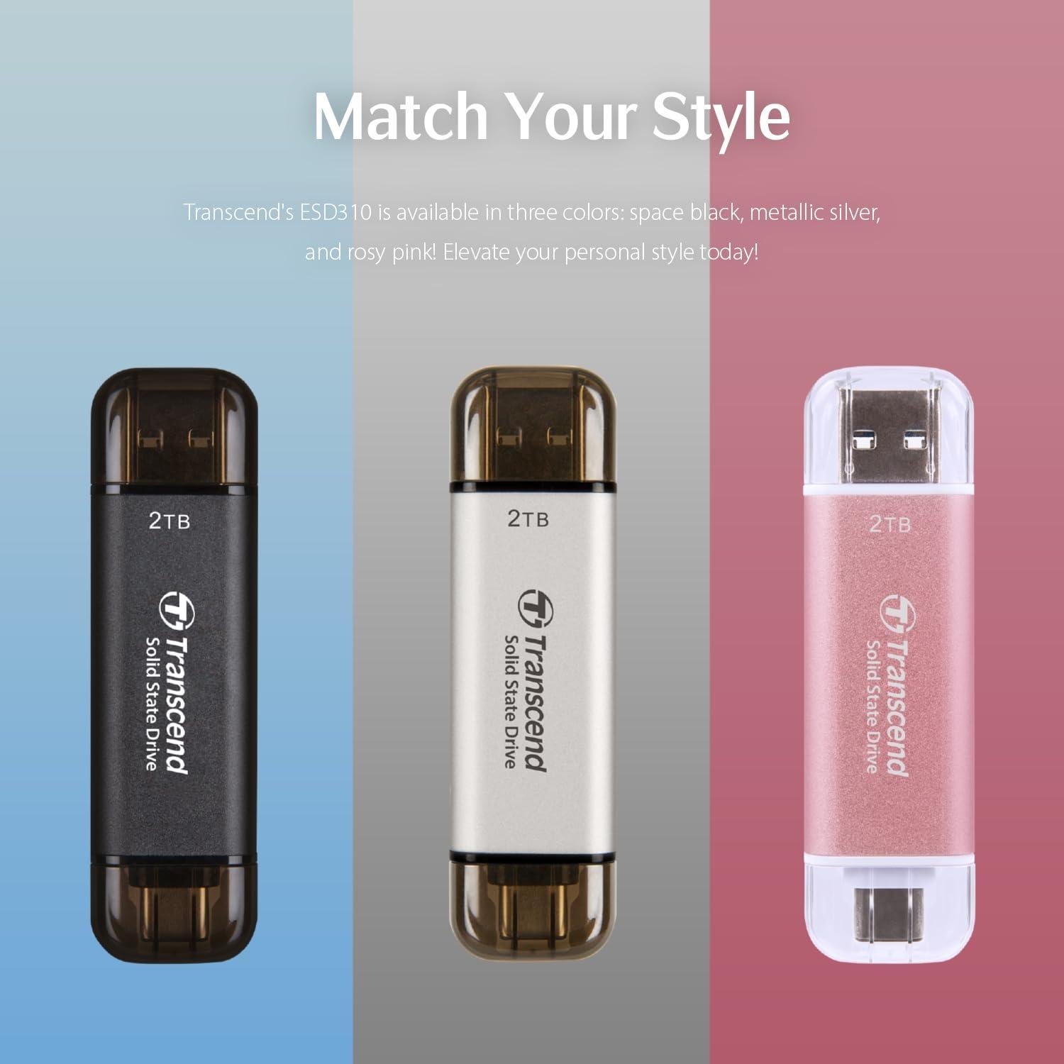 SSD Externo Transcend 512GB USB 3.2 Doble Tipo C y A