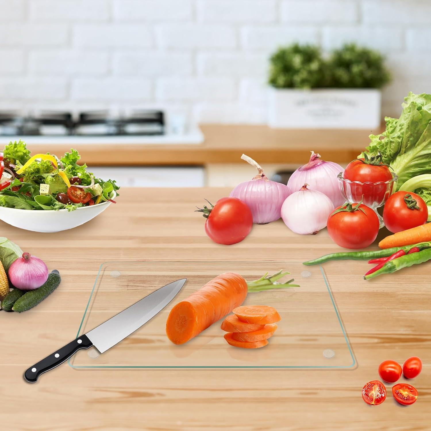 Tabla de Cortar de Vidrio Templado KimiDitt 30x20 cm Antideslizante