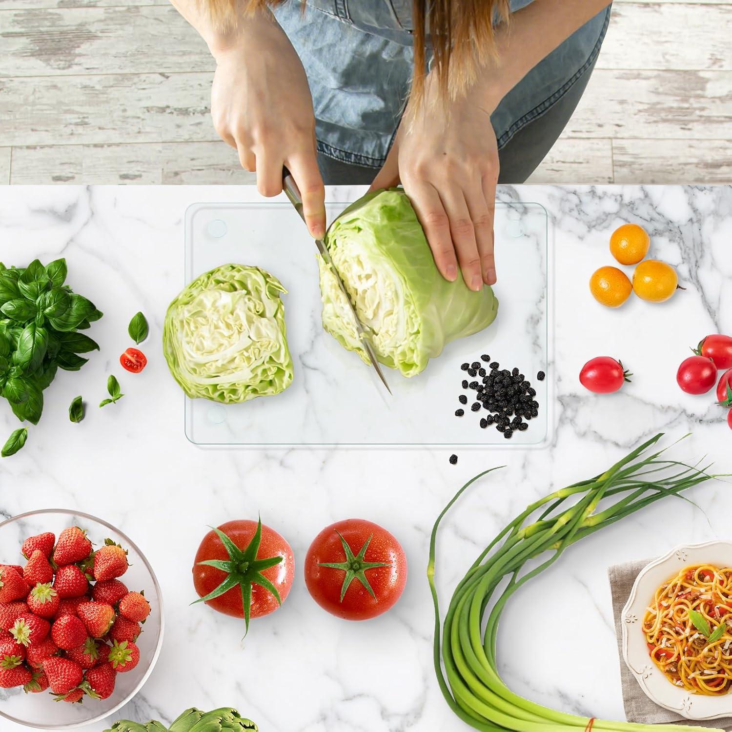 Tabla de Cortar de Vidrio Templado KimiDitt 30x20 cm Antideslizante