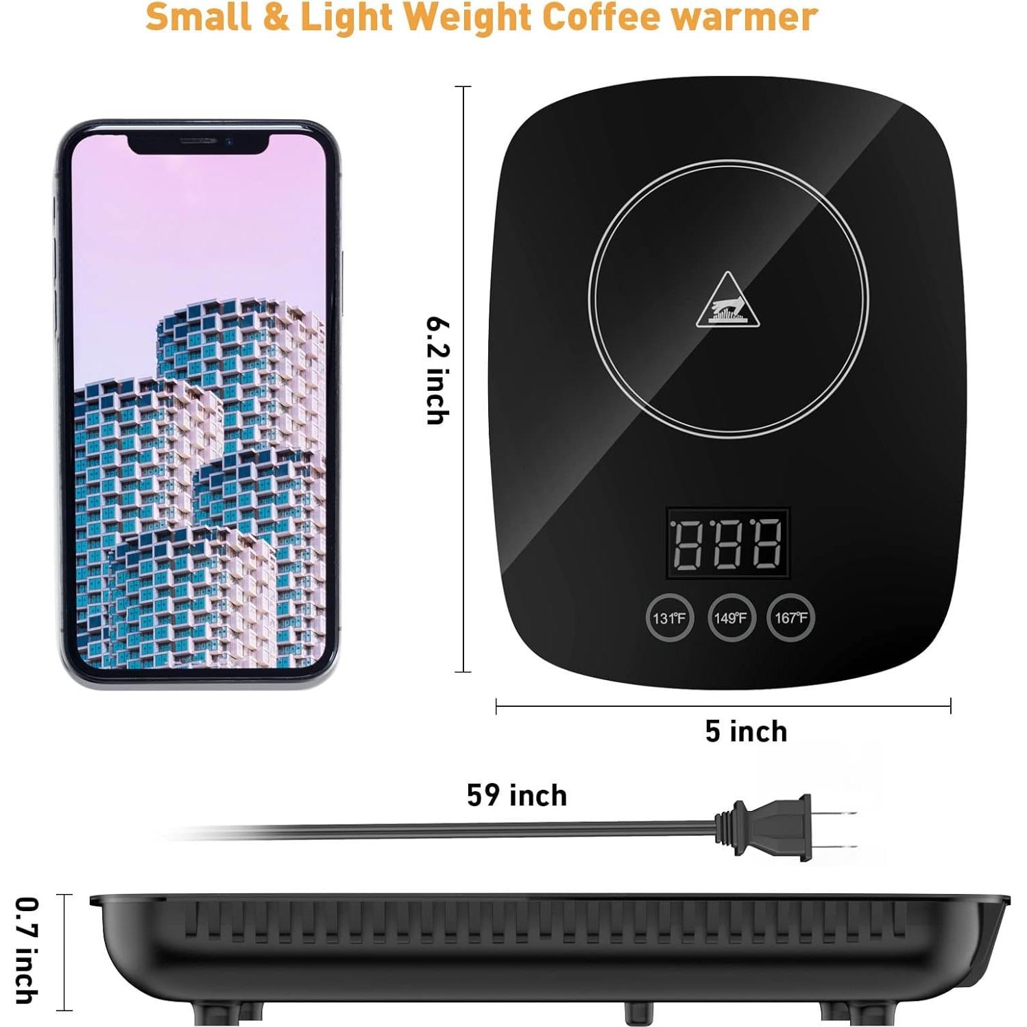 Calentador de Tazas YEOSEN Negro 25W con 3 Temperaturas Ajustables