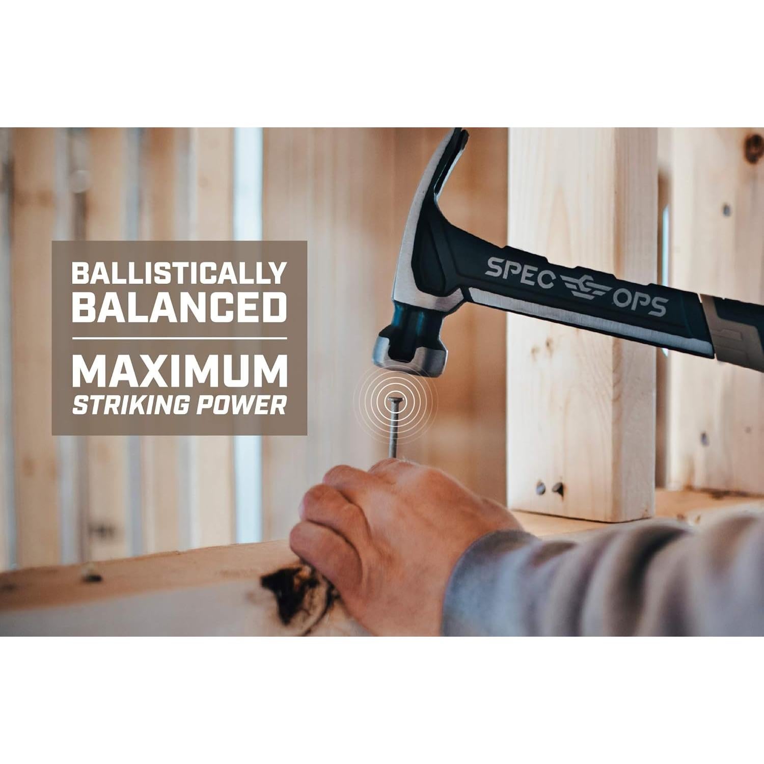 Martillo de Enmarcar Spec Ops 22 oz, Cara Fresada, Negro/Tan