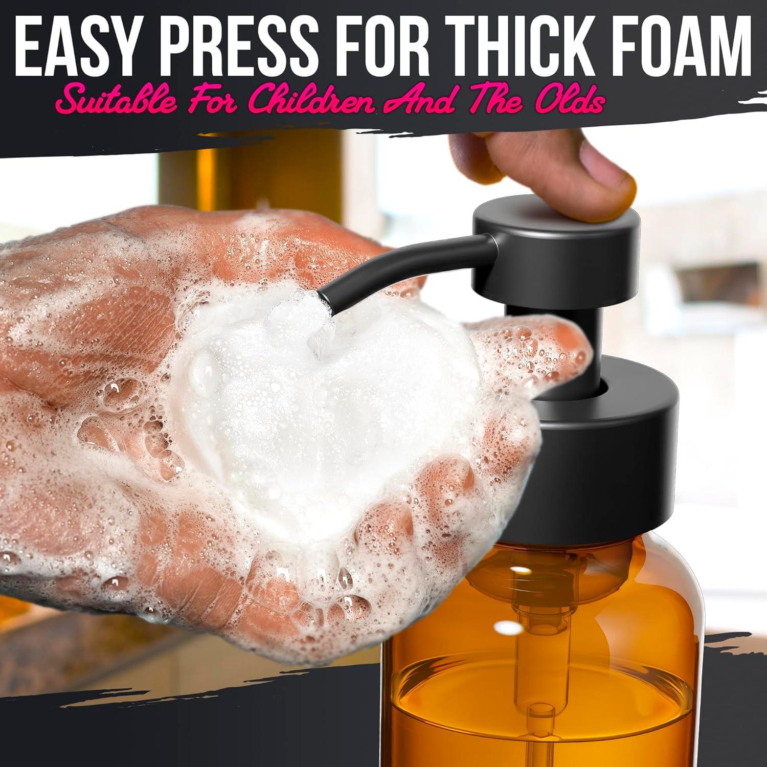 Dispensador de Jabón Espumoso BURIUS Vidrio Ámbar 251 ml 2 Pcs