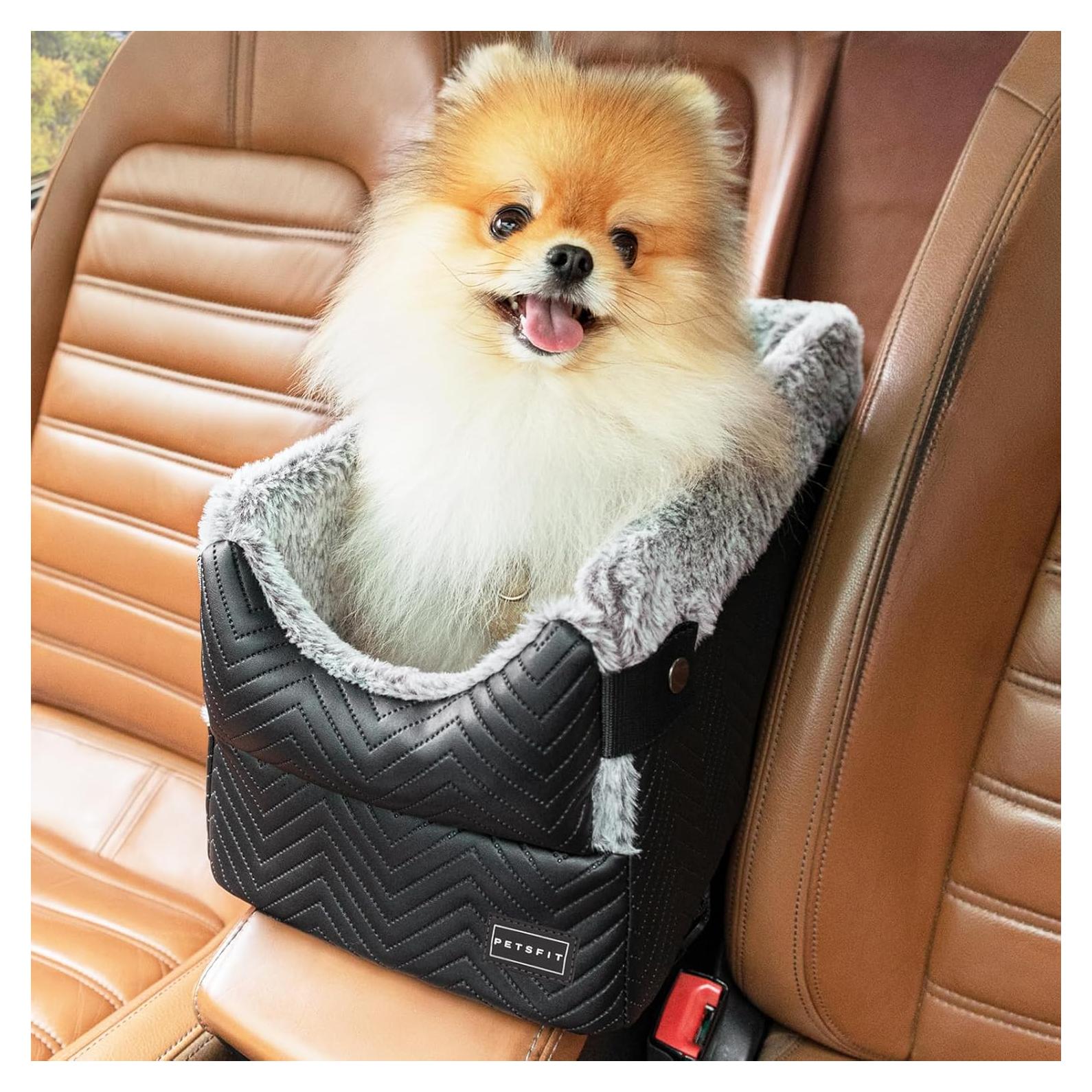 Asiento de Coche para Perros PETSFIT Pequeño Negro 43.5x24x21.5 cm