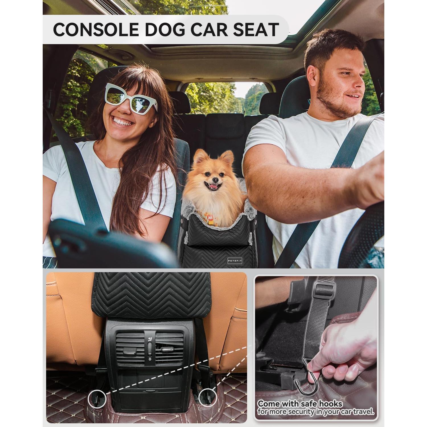 Asiento de Coche para Perros PETSFIT Pequeño Negro 43.5x24x21.5 cm