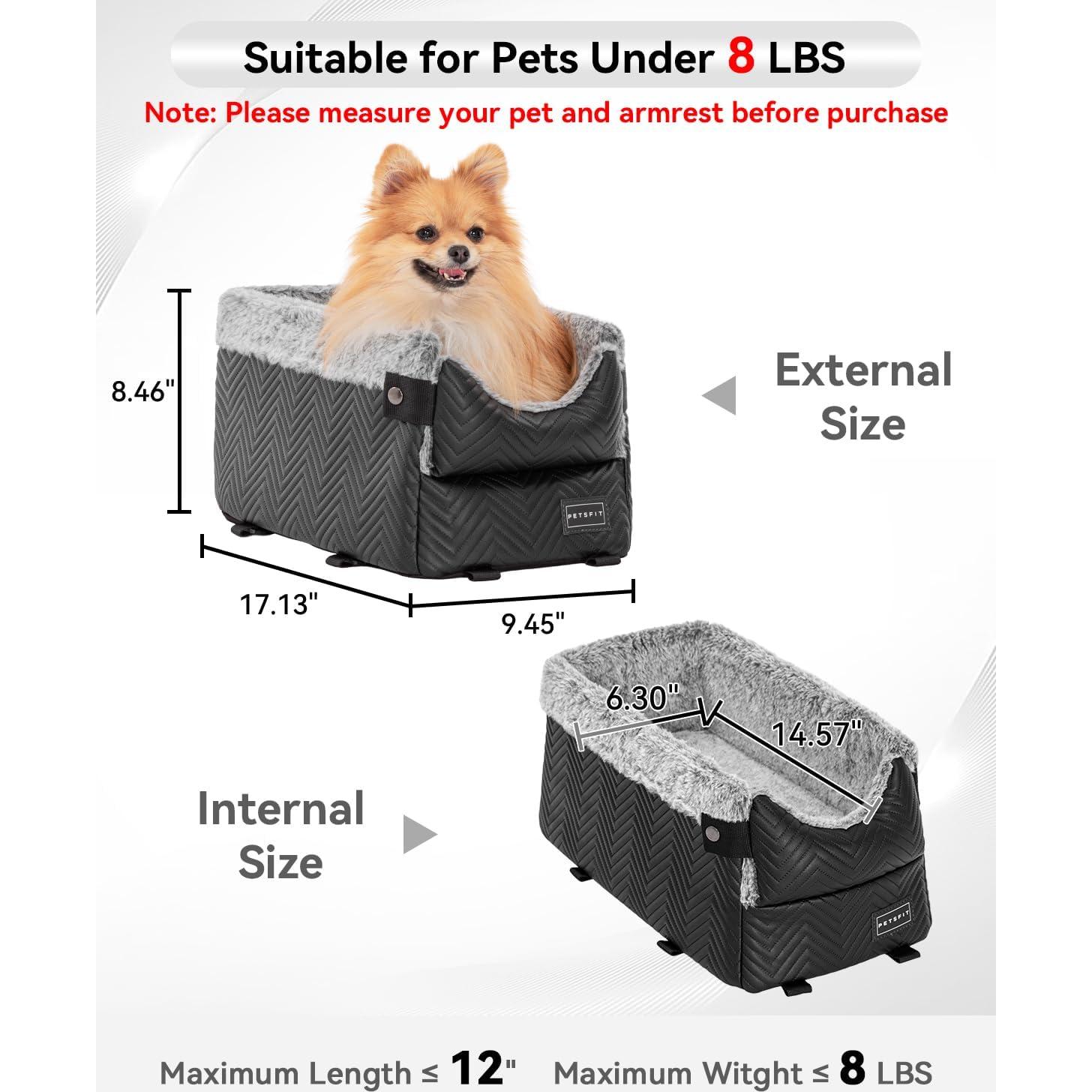 Asiento de Coche para Perros PETSFIT Pequeño Negro 43.5x24x21.5 cm