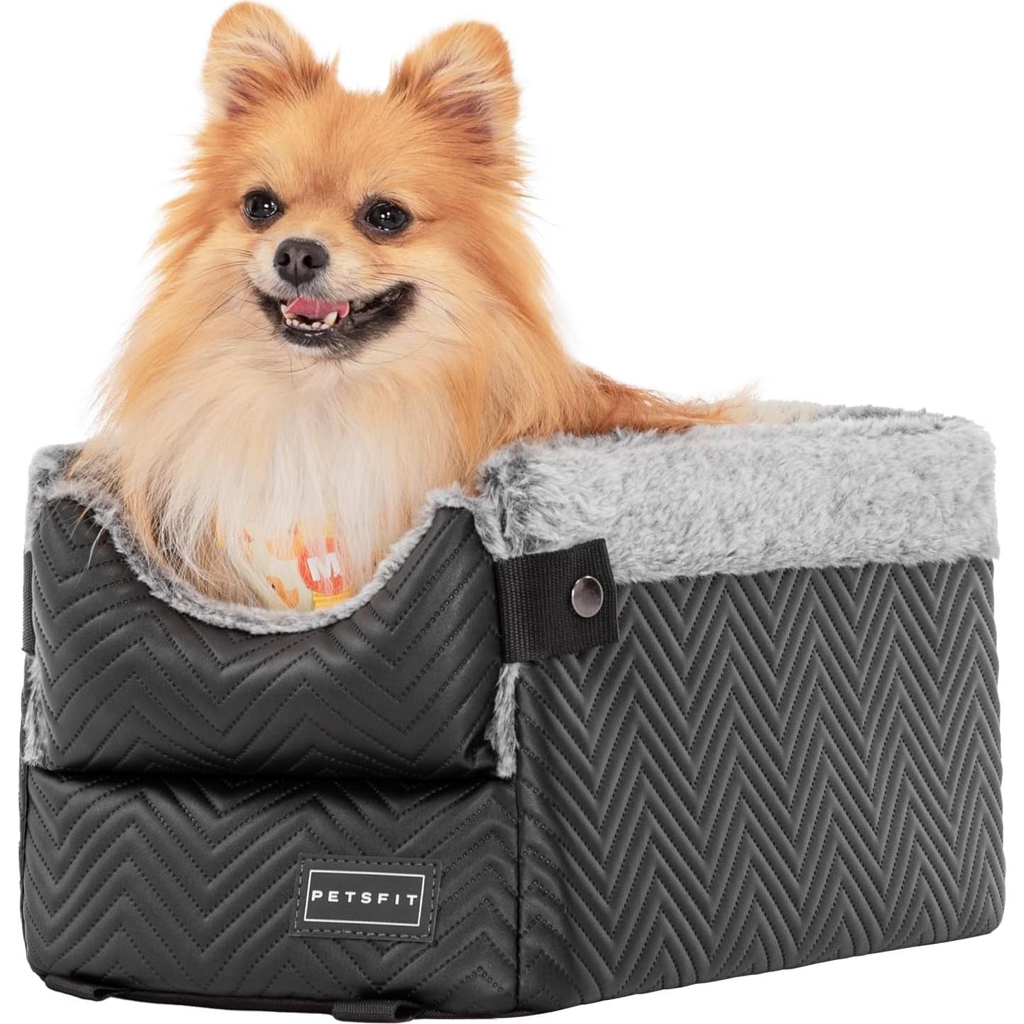 Asiento de Coche para Perros PETSFIT Pequeño Negro 43.5x24x21.5 cm