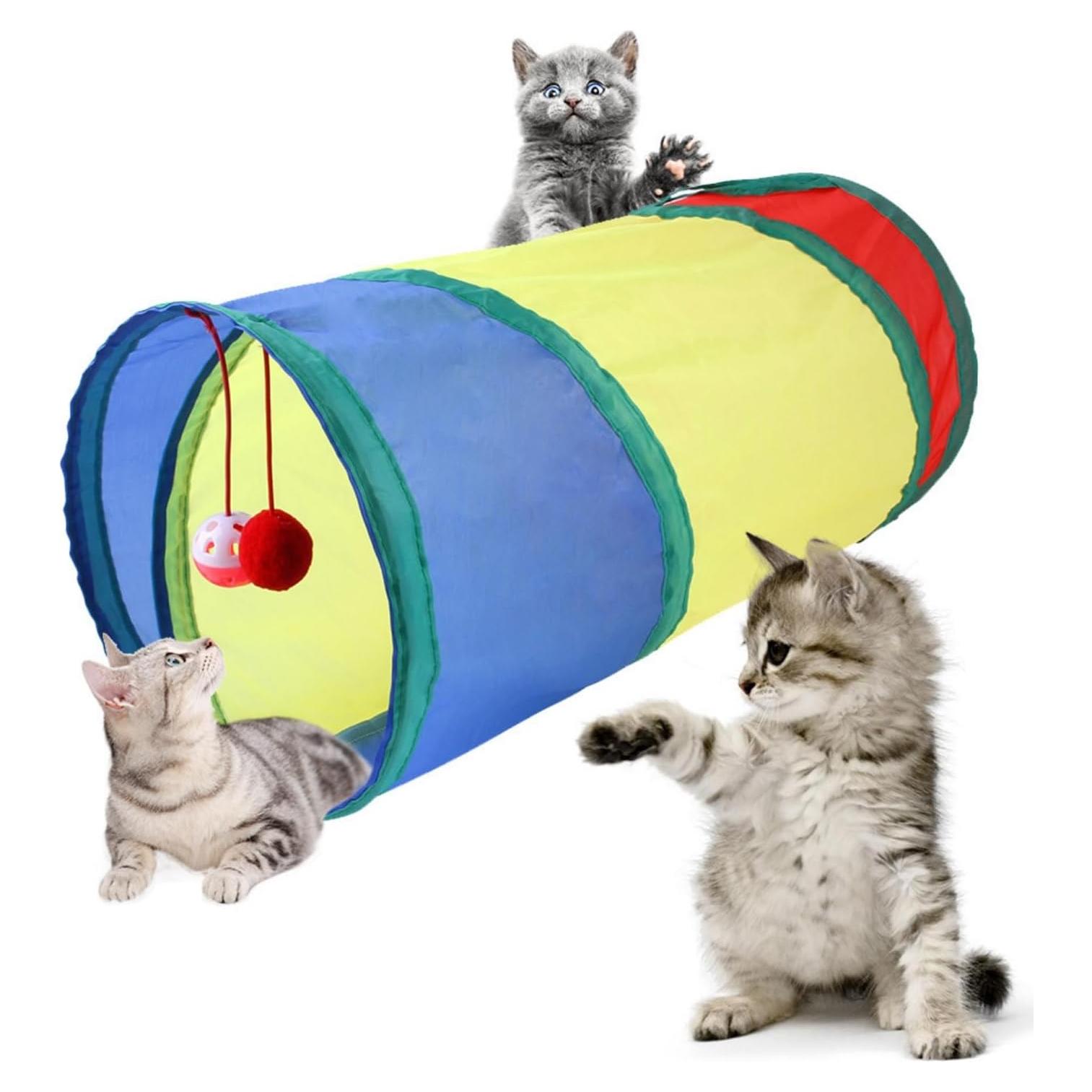 Túnel para Gatos y Conejos 3M Arcoíris 50cm Interactivo